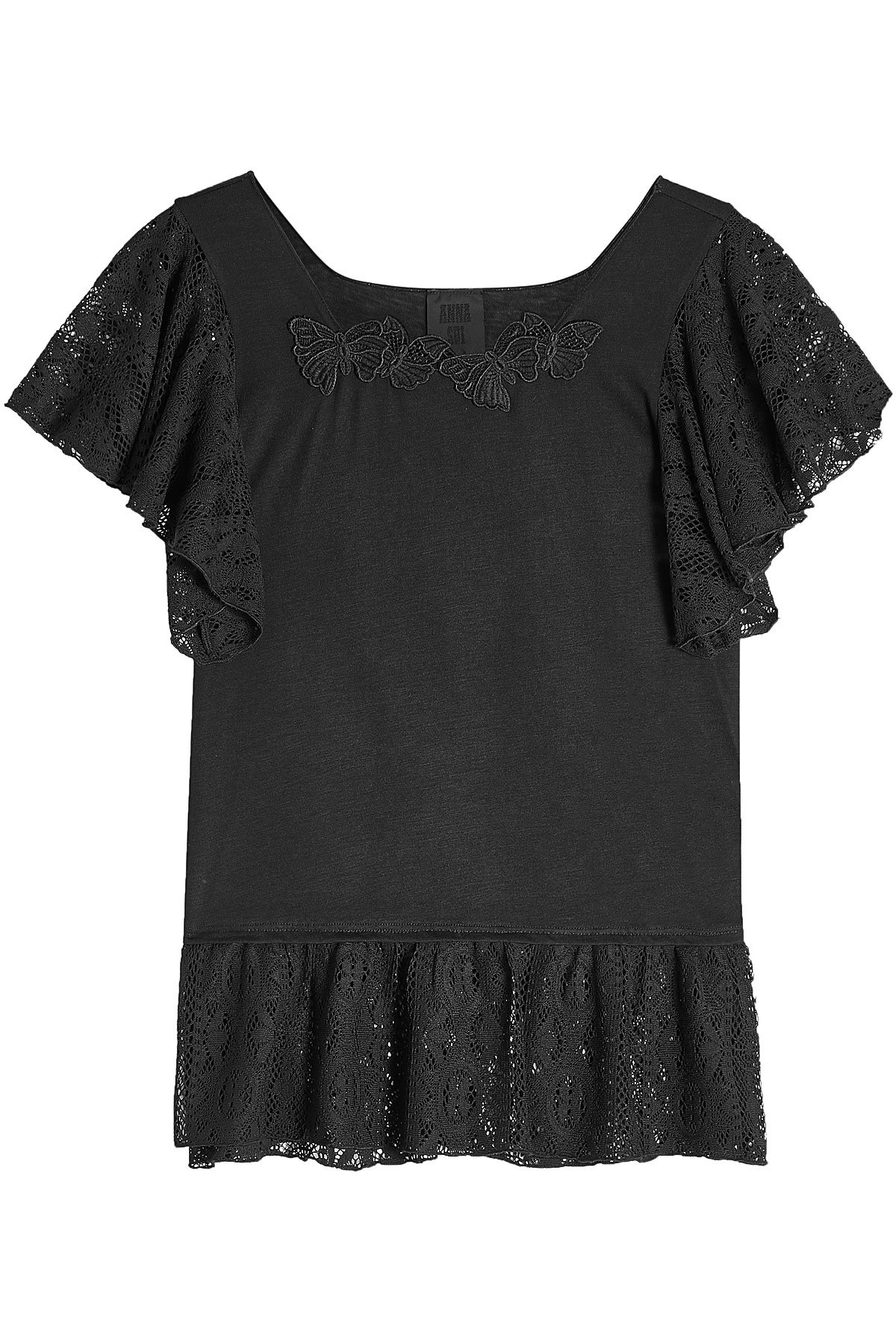 Anna Sui - Embroidered Top with Lace