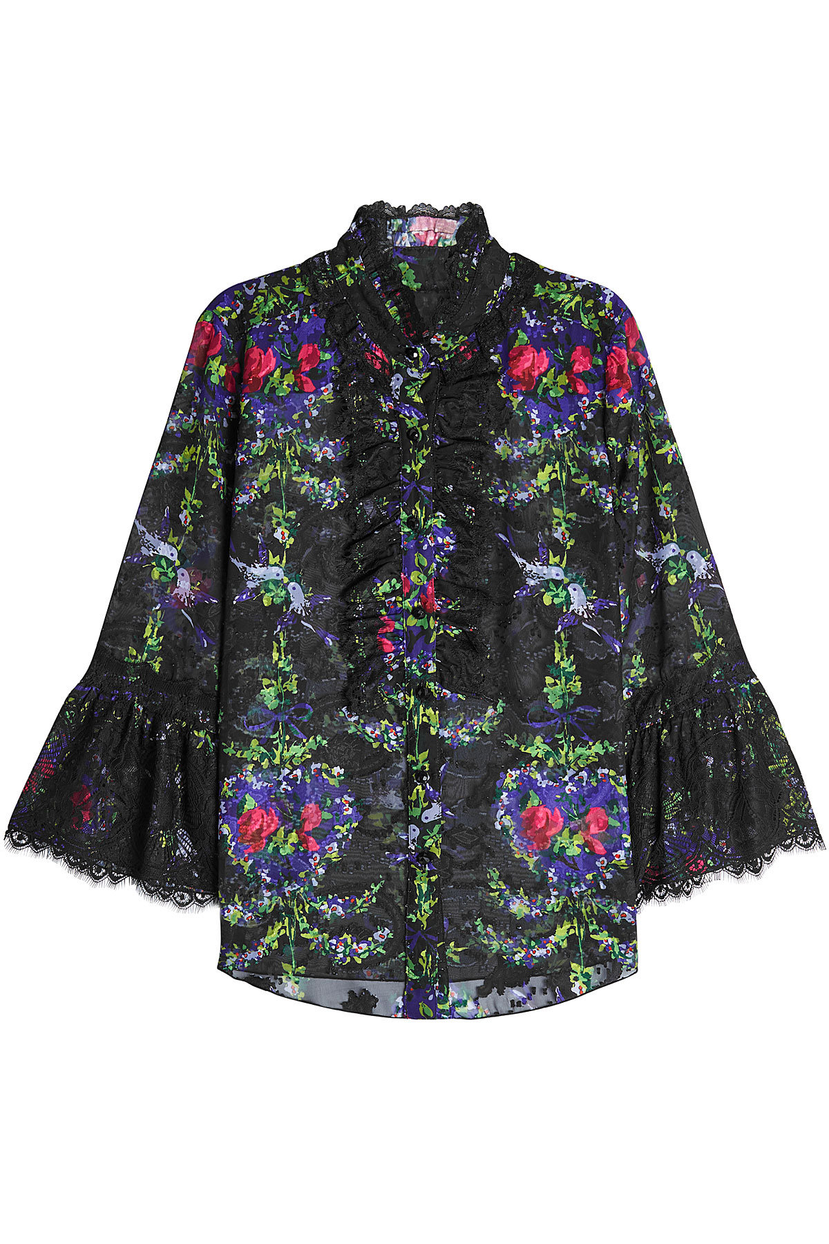 Anna Sui - Printed Blouse with Lace