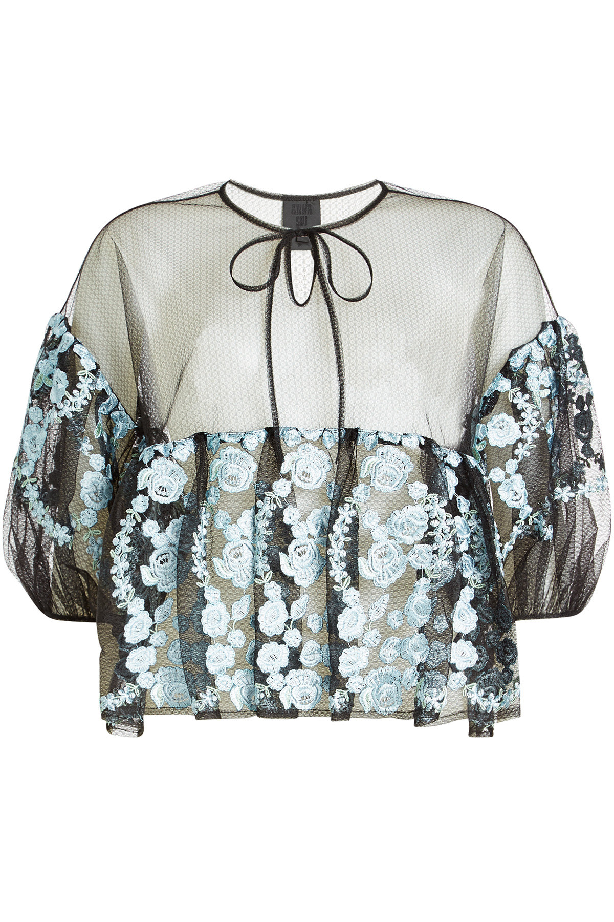 Anna Sui - Sheer Blouse with Embroidery