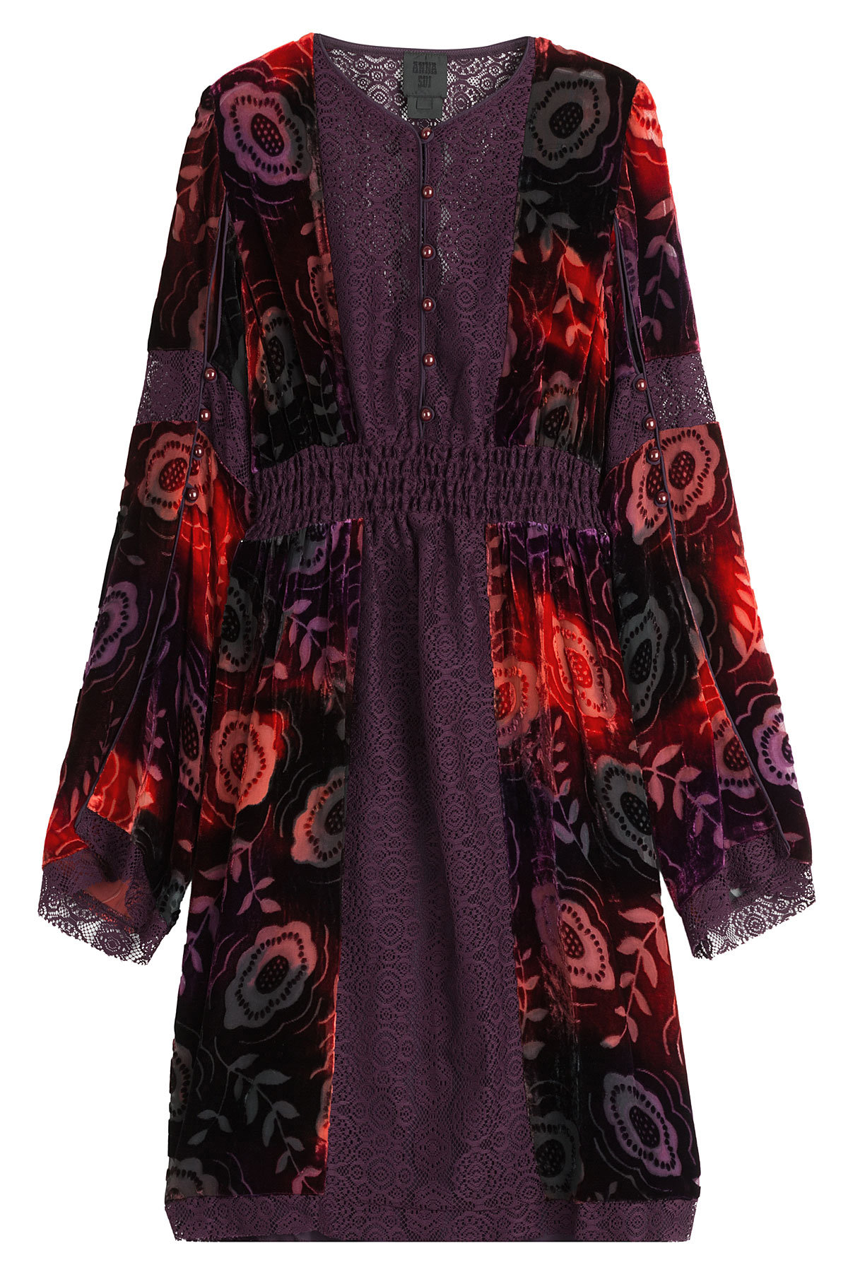 Anna Sui - Velvet Dress with Lace Trims