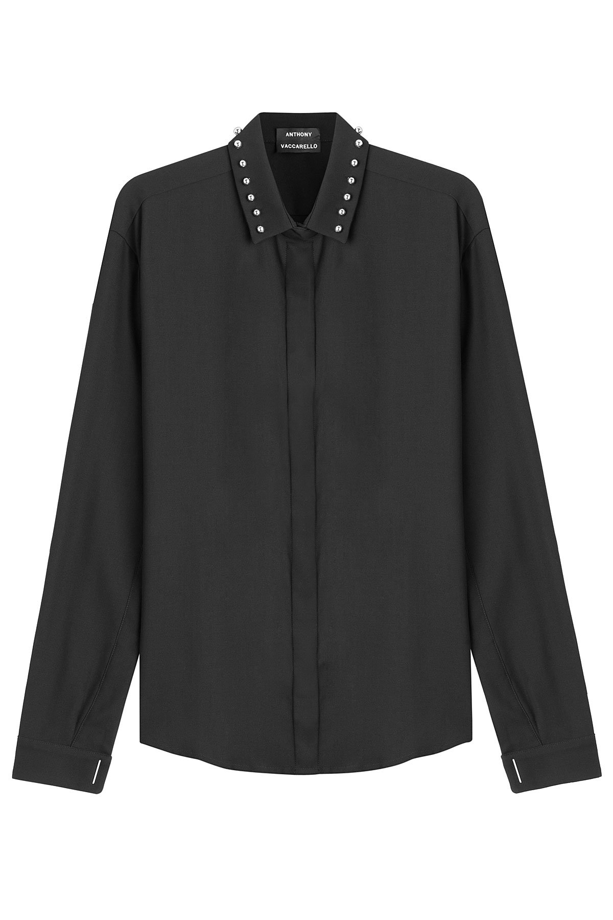 Anthony Vaccarello - Wool Shirt with Studs