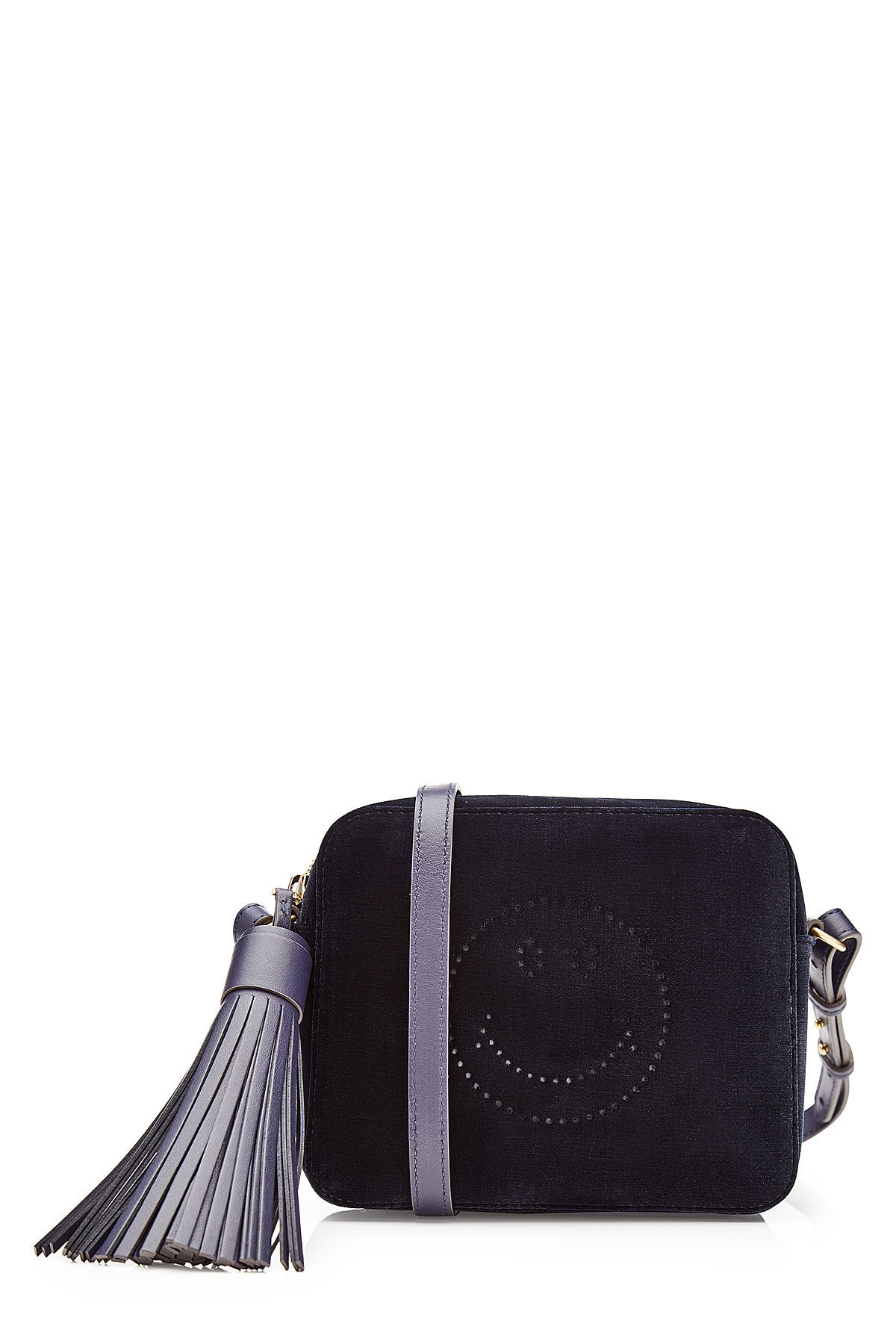 Smiley Velvet Shoulder Bag by Anya Hindmarch