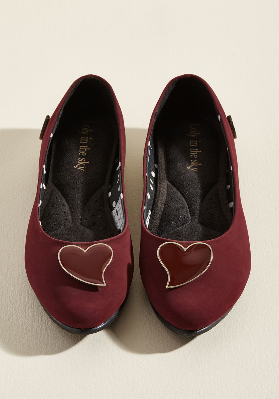 Ready to fall head over heels for these burgundy flats by Loly by Ashley