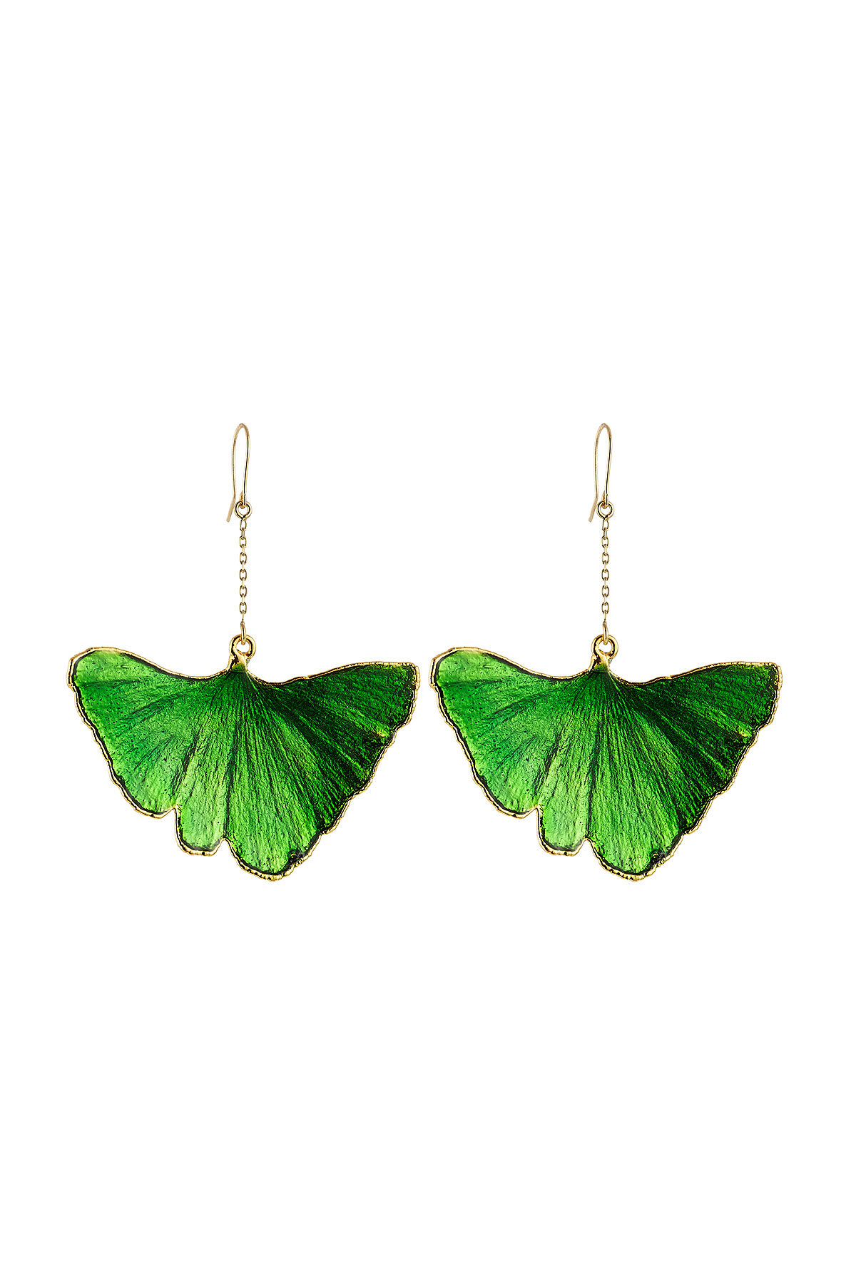 18kt Gold Ginkgo Leaf Earrings by Aurélie Bidermann