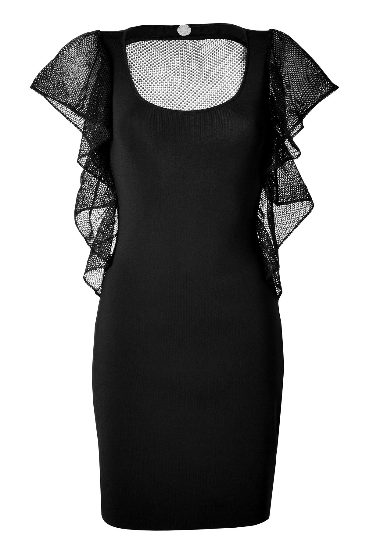 Azzaro - Black Dress with Sheer Mesh Back