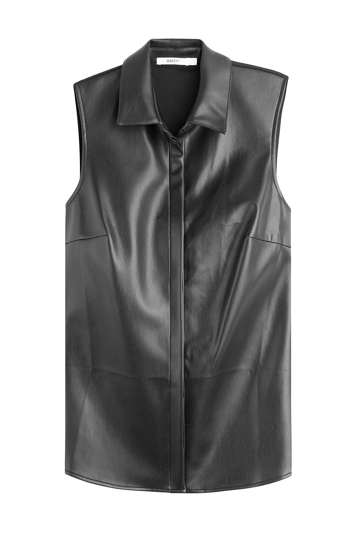 Faux Leather Sleeveless Shirt by Bailey 44