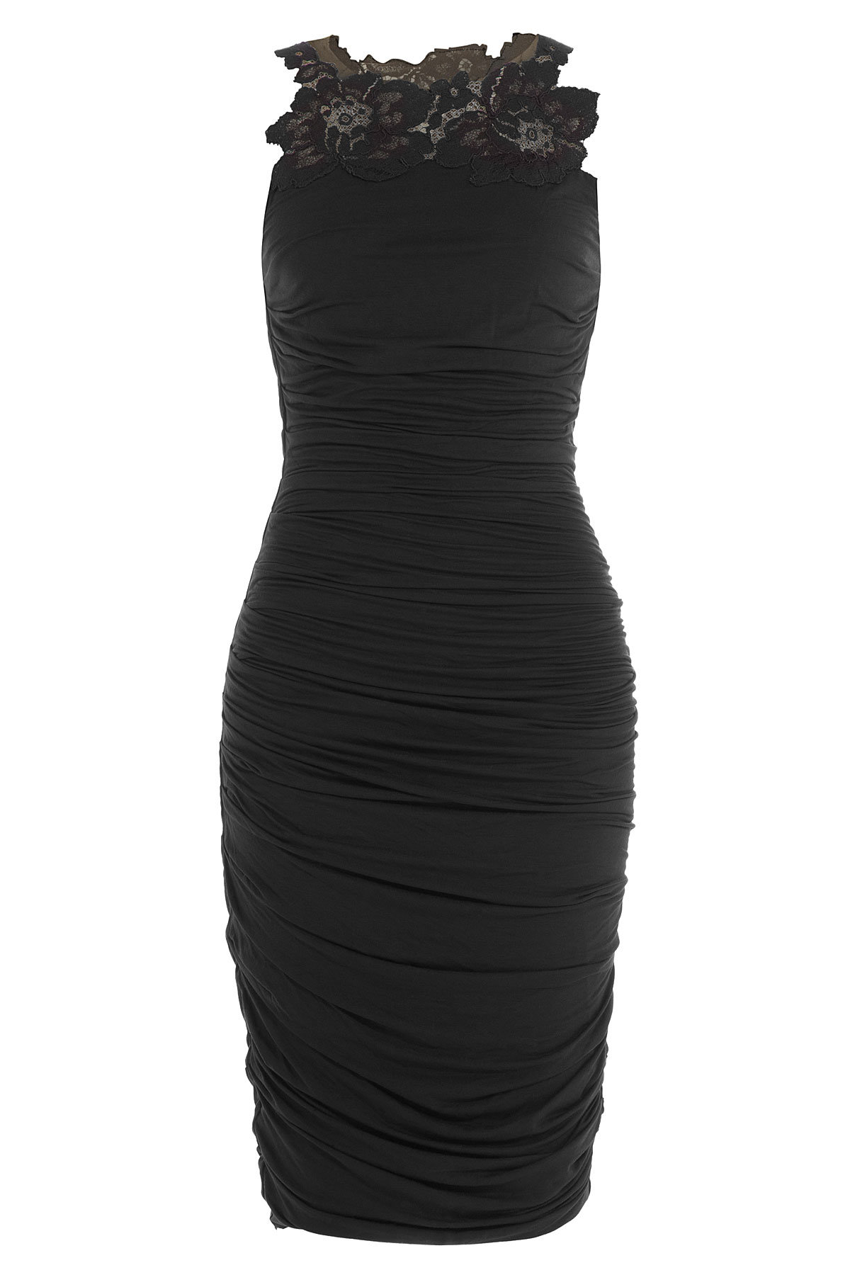 Bailey 44 - Ruched Dress with Lace Inserts