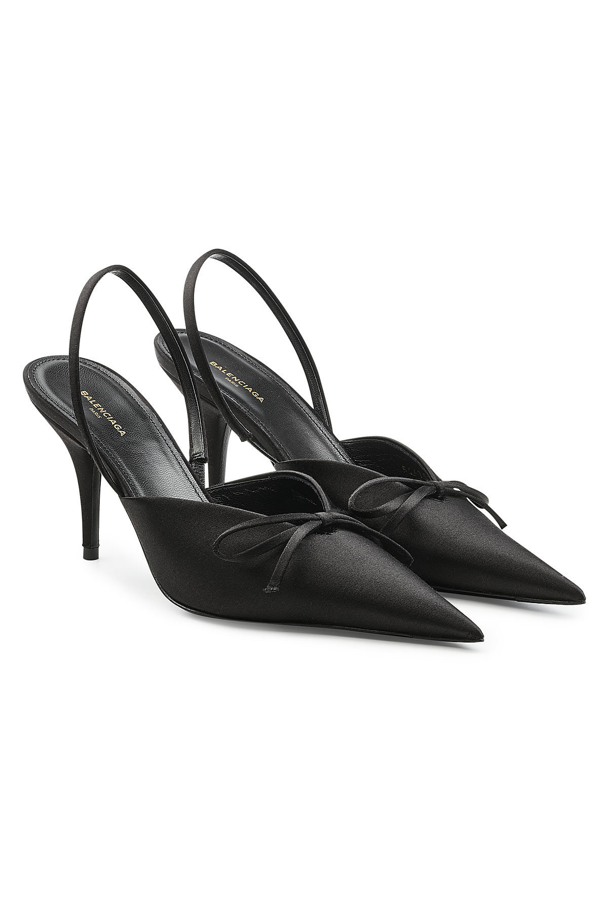 Knife Satin Slingback Kitten Heel Pumps by Balenciaga