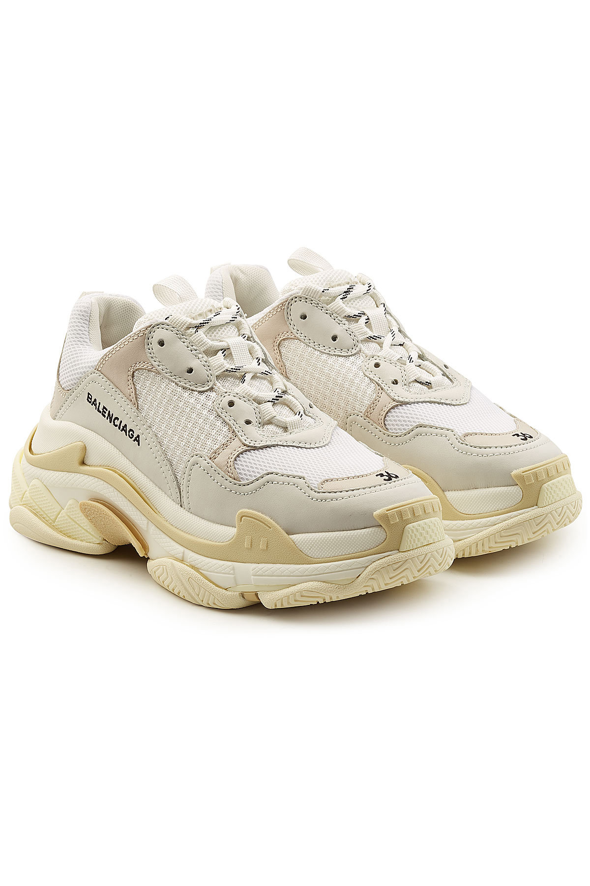 Triple S Sneakers with Leather by Balenciaga