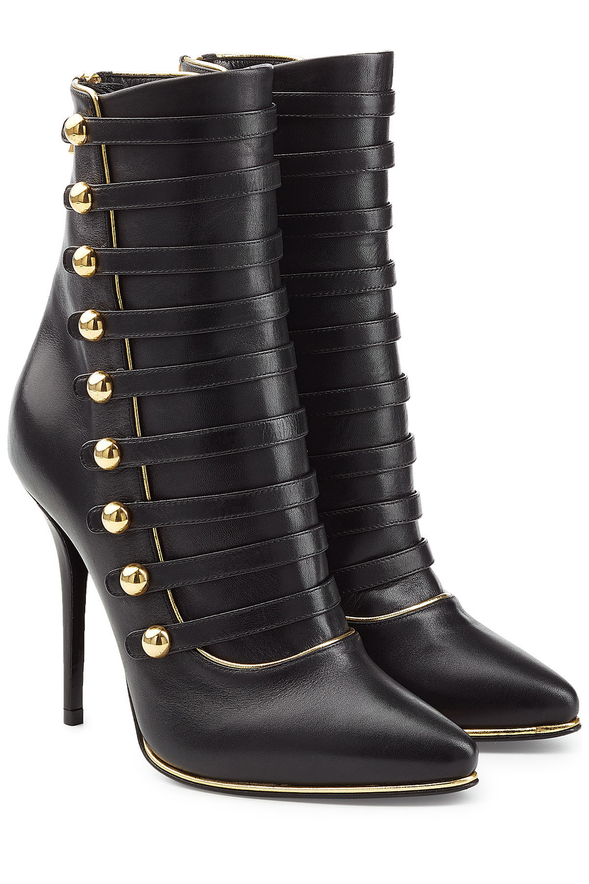 Leather Boots with Buttons by Balmain