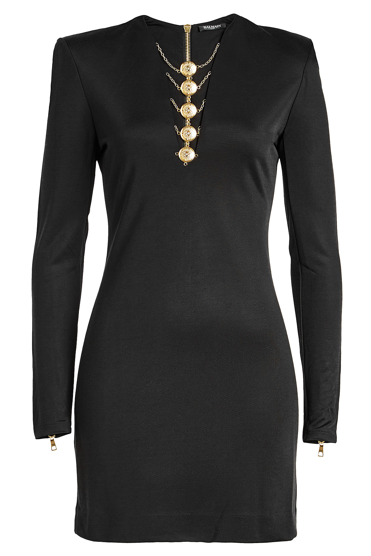 Mini Dress with Zipped Cuffs by Balmain