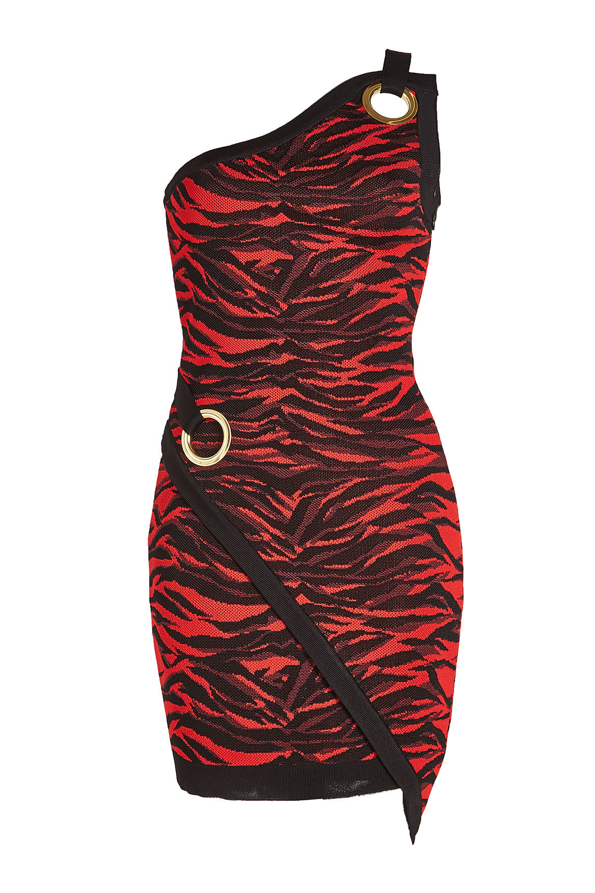 Balmain - One-Shoulder Printed Dress