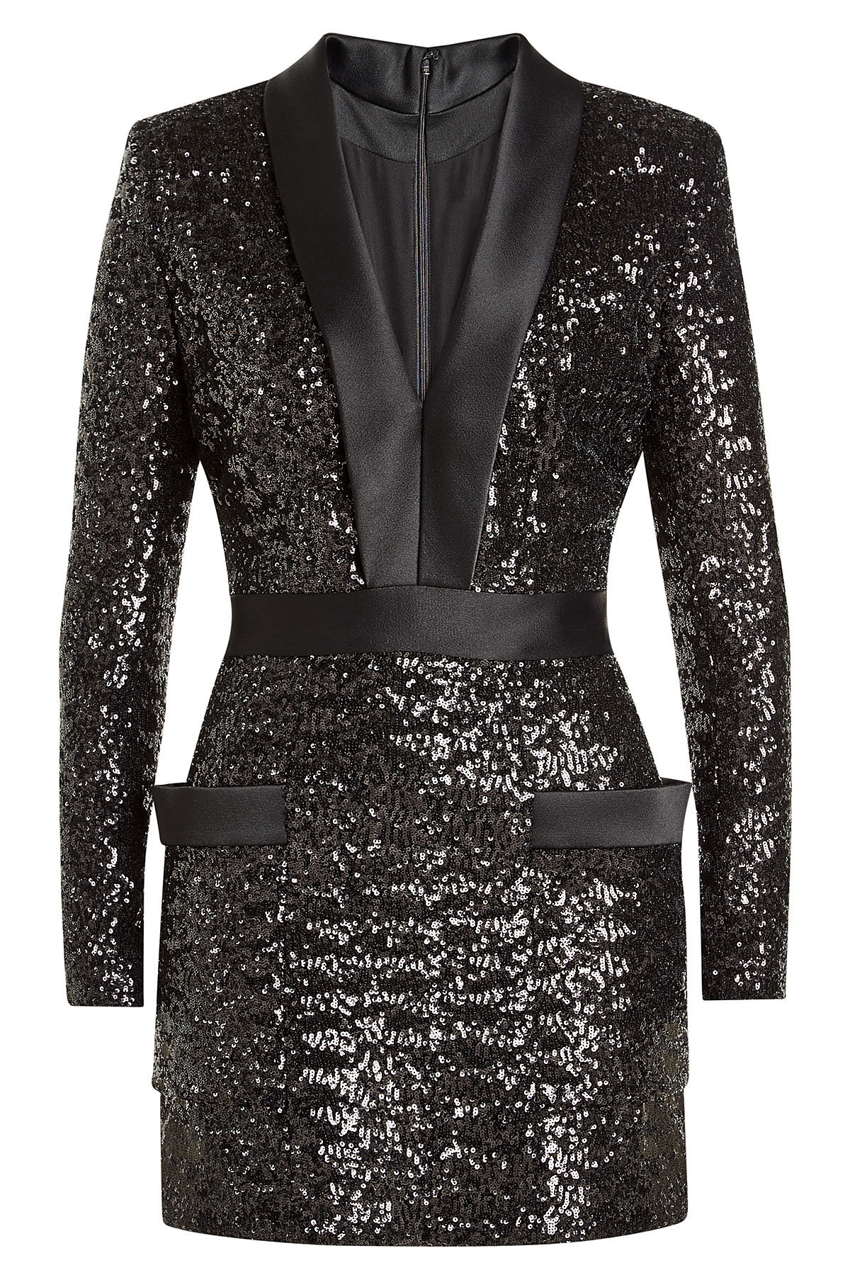 Balmain - Sequinned Dress with Satin