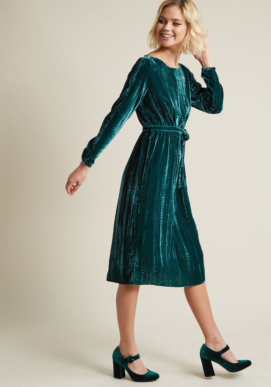BB Dakota - Without Further Salut Velvet Long Sleeve Dress