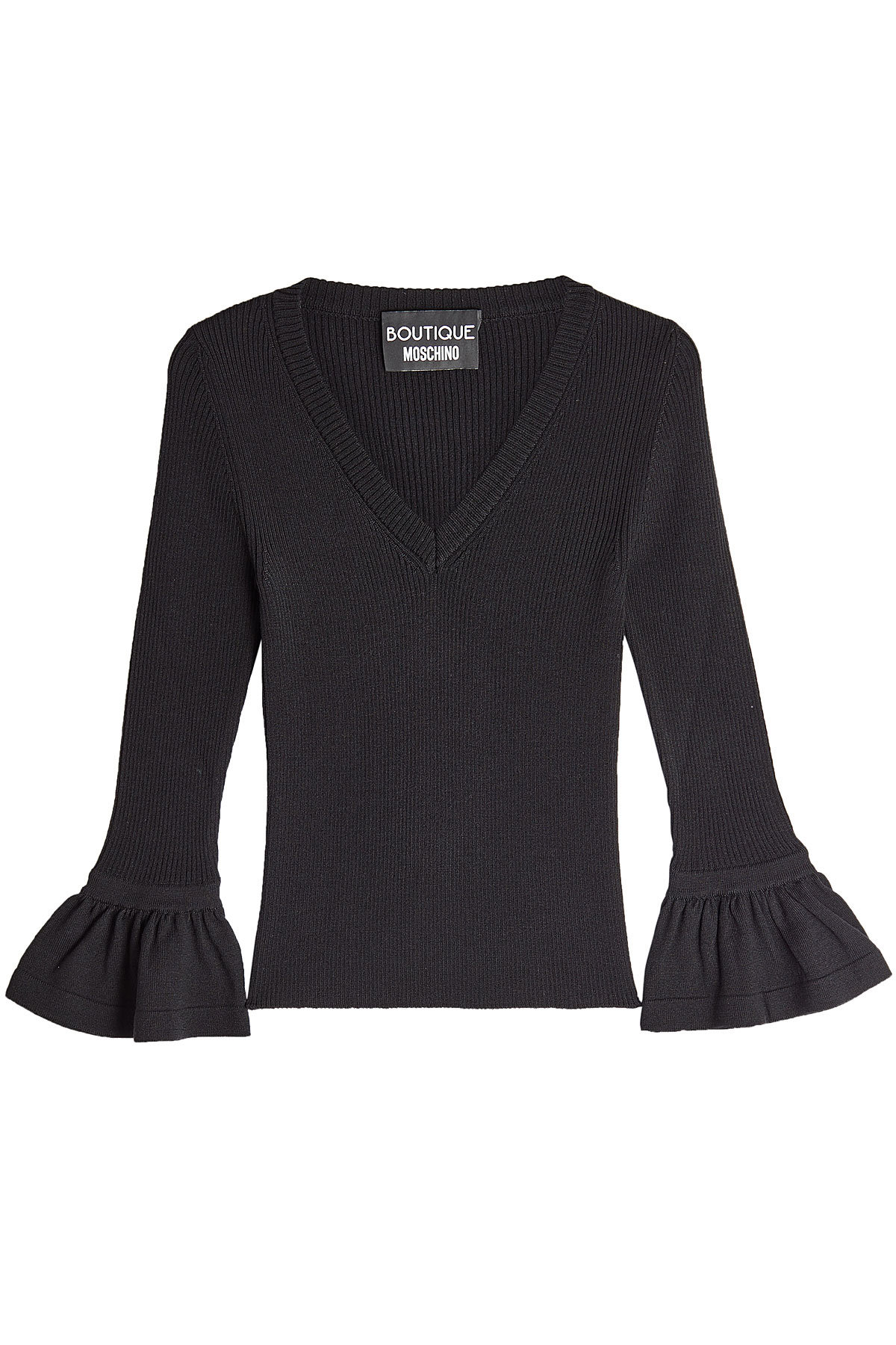 Boutique Moschino - Virgin Wool Pullover with Lace Overlay