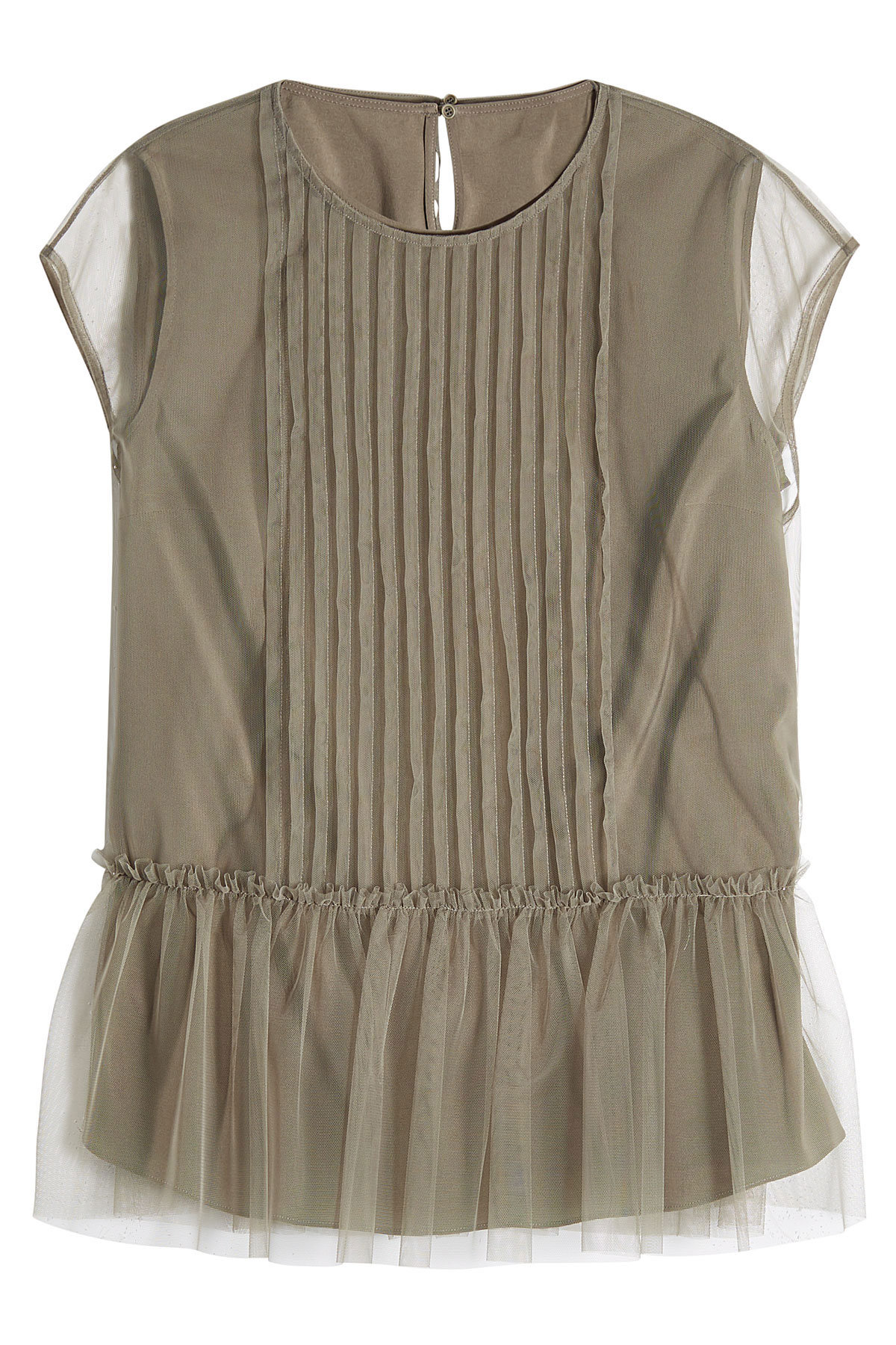 Brunello Cucinelli - Top with Chiffon Overlay