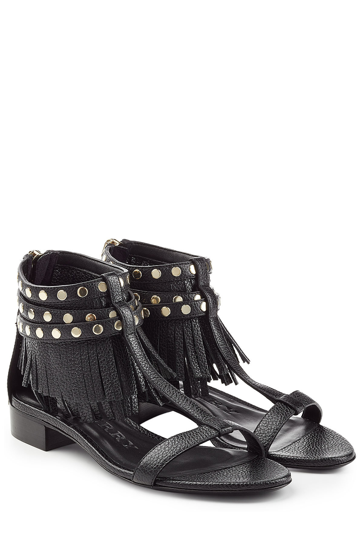 Burberry - Abercorn Leather Sandals with Fringe
