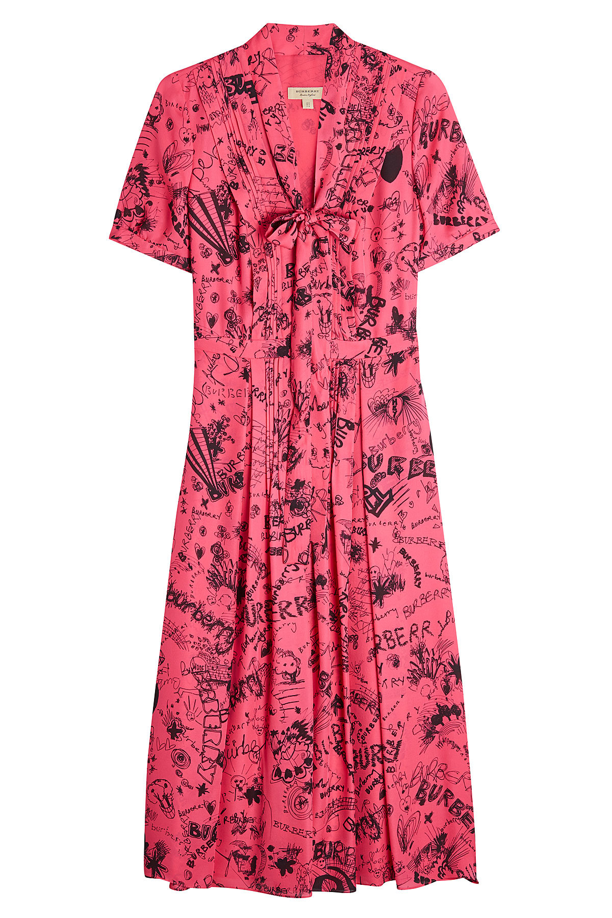 Antoniana Doodle Dress in Mulberry Silk by Burberry
