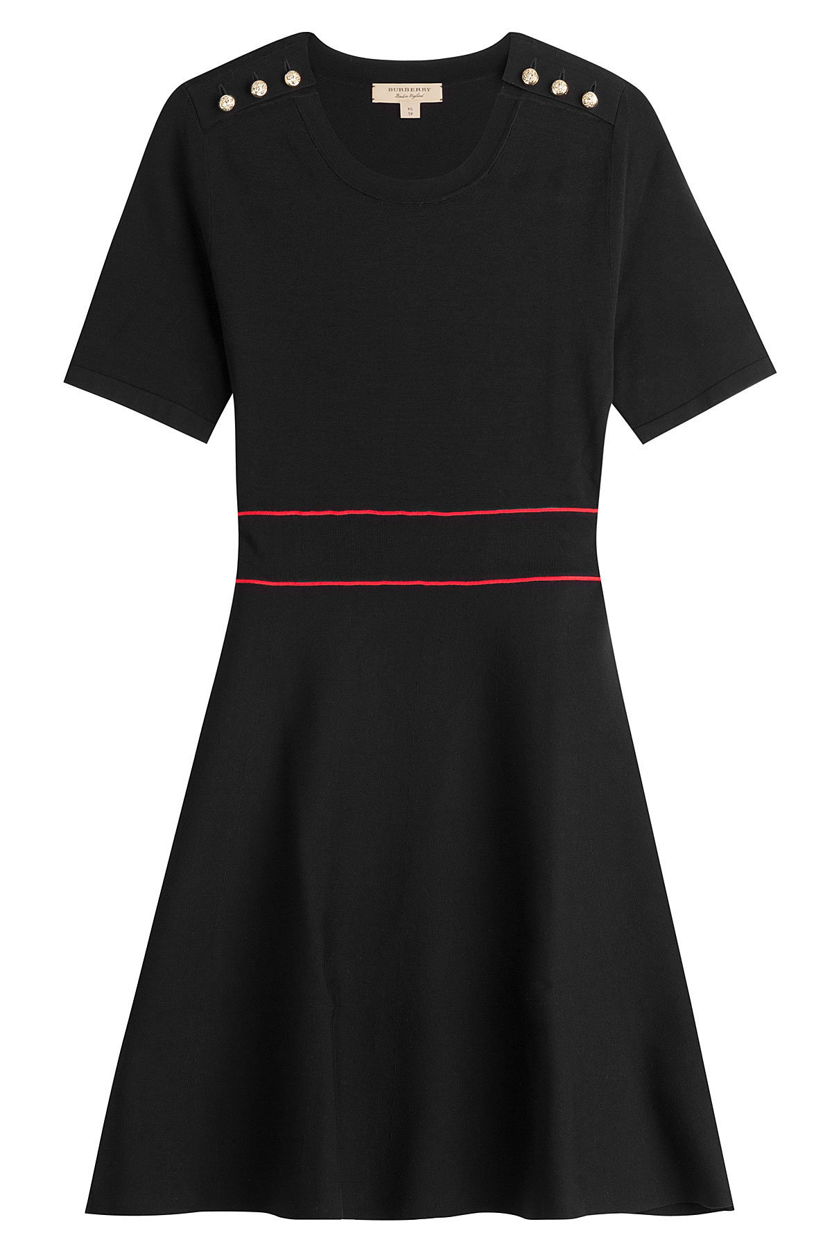 Burberry - Cotton Dress with Embossed Buttons