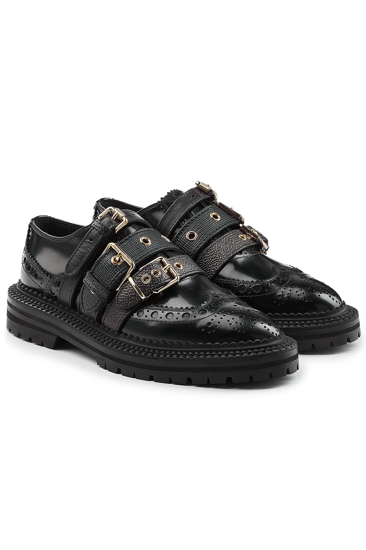 Burberry - Leather Brogues with Buckle Straps