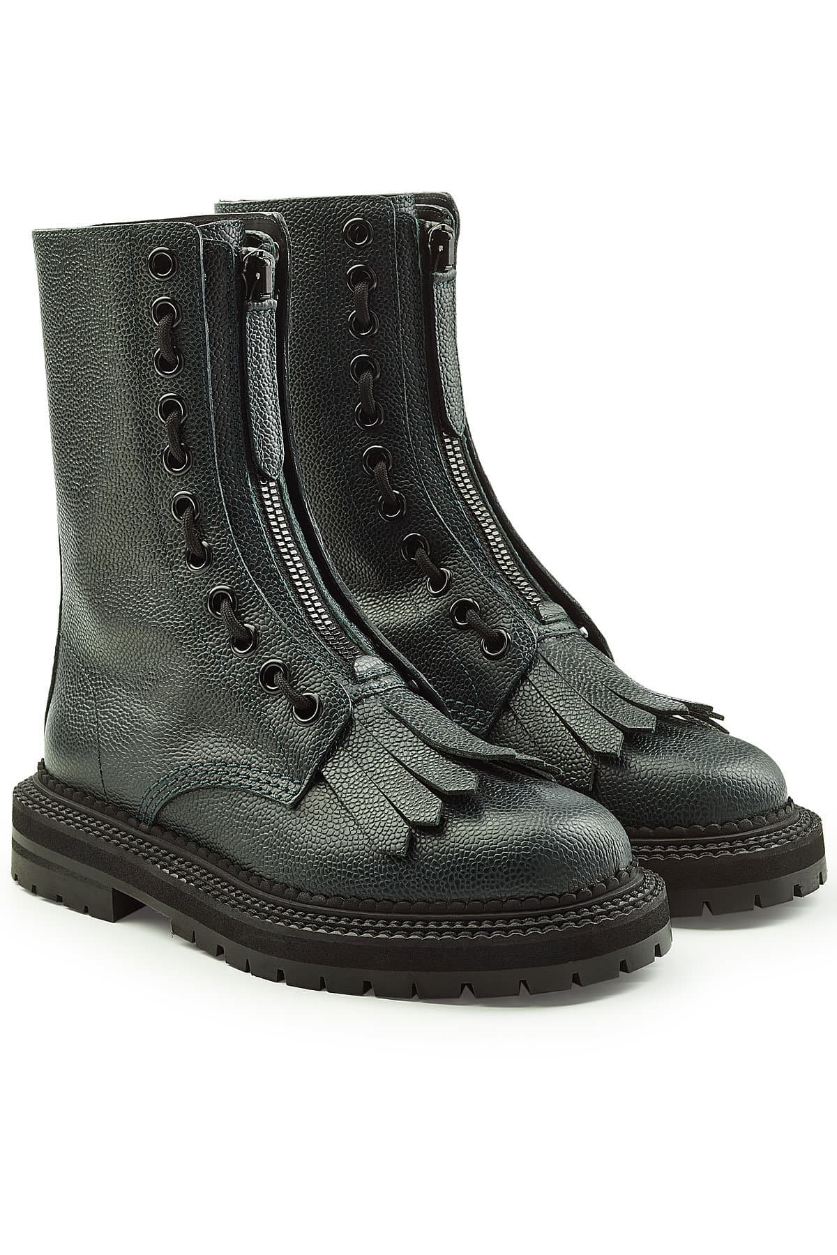 Burberry - Leather Kiltie Boots