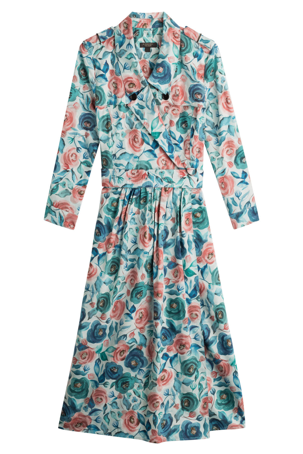 Burberry - Printed Cotton Dress with Mulberry Silk