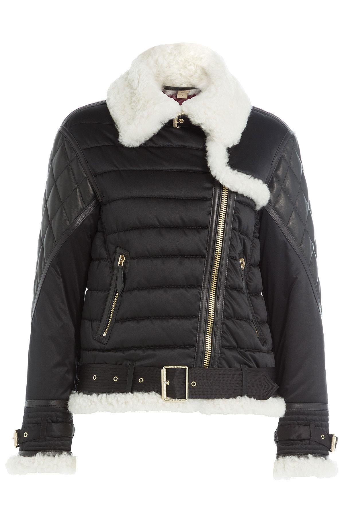Burberry - Quilted Jacket with Faux Shearling Collar