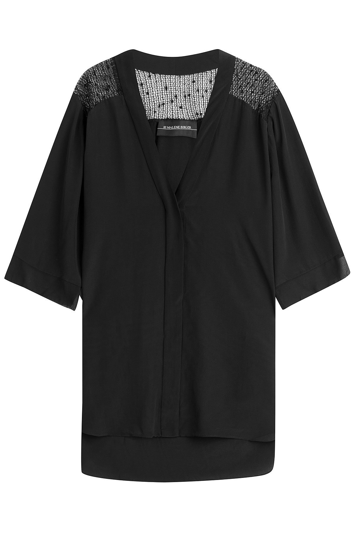 By Malene Birger - Silk Blouse with Sheer Shoulder Panels