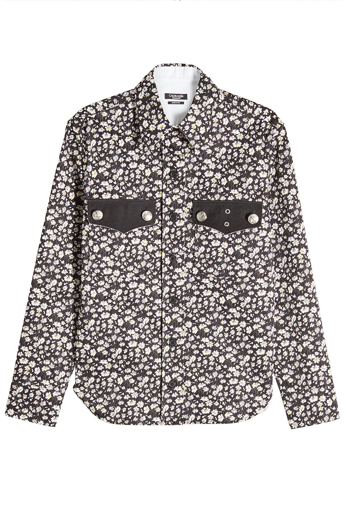 Printed Shirt with Embossed Buttons by CALVIN KLEIN 205W39NYC