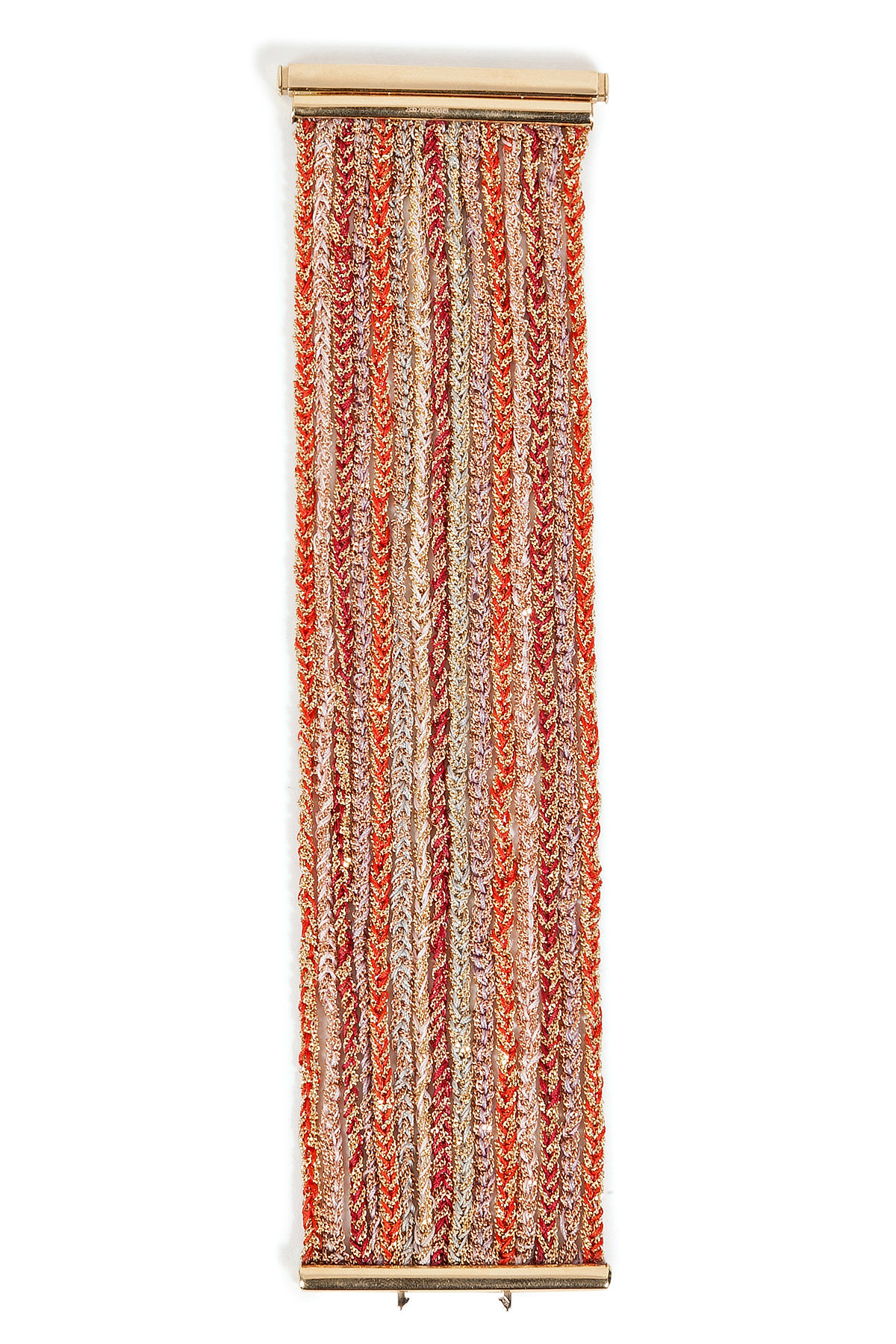 Carolina Bucci - 18K Gold/Silk 15 Strand Lucky Bracelet in Red