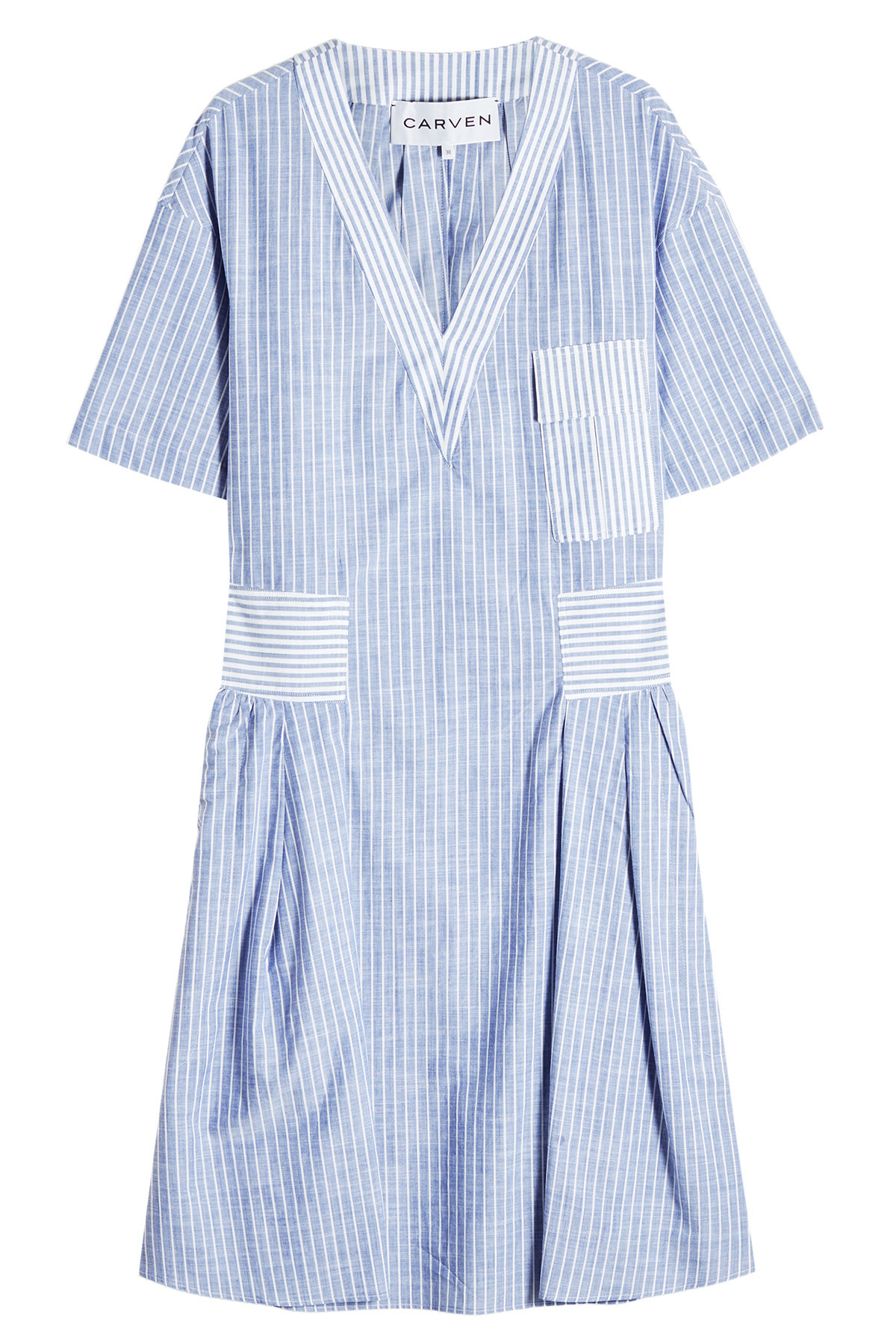 Carven - Striped Cotton Tunic Dress