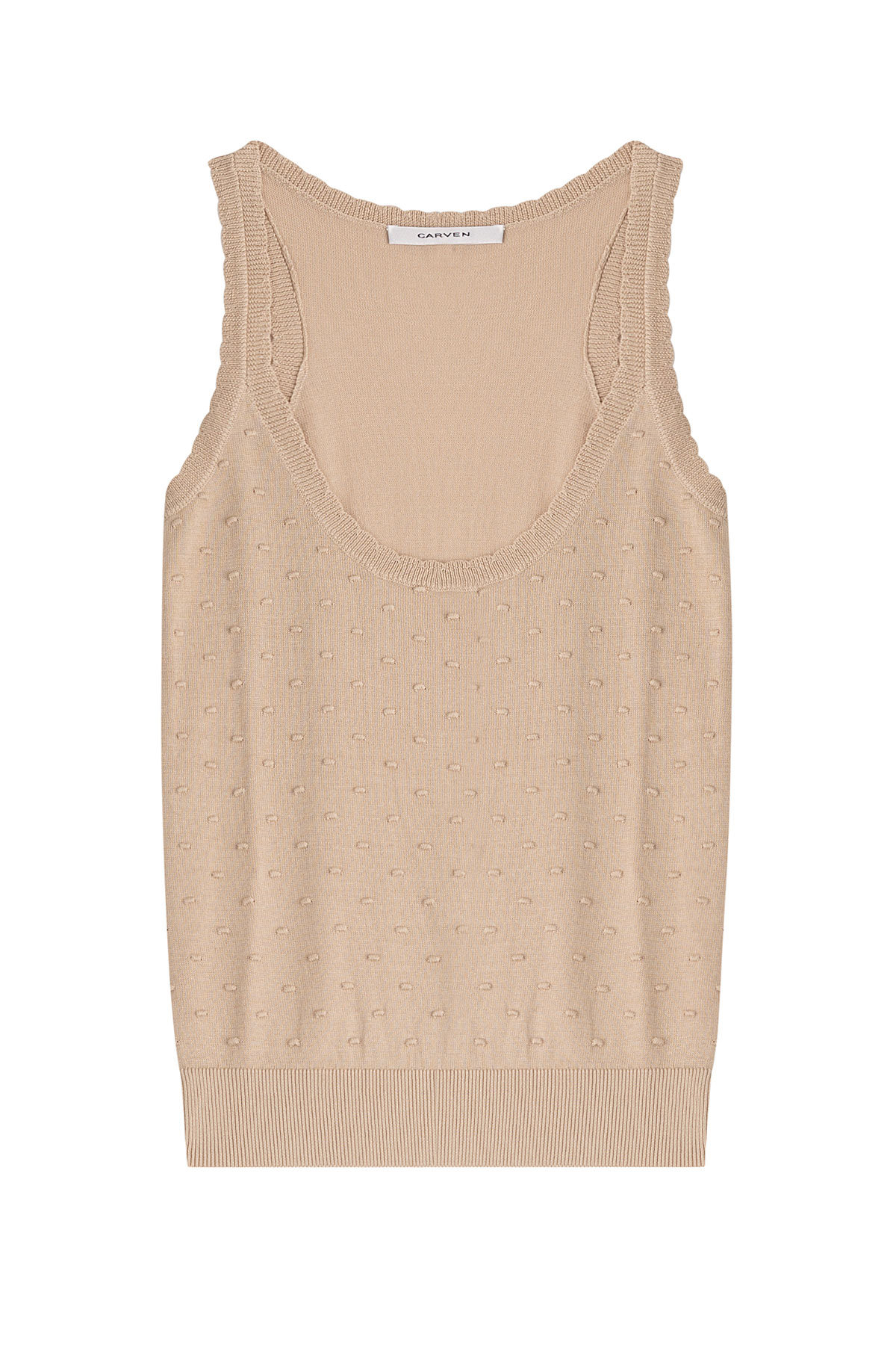 Carven - Textured Sleevess Top with Cotton