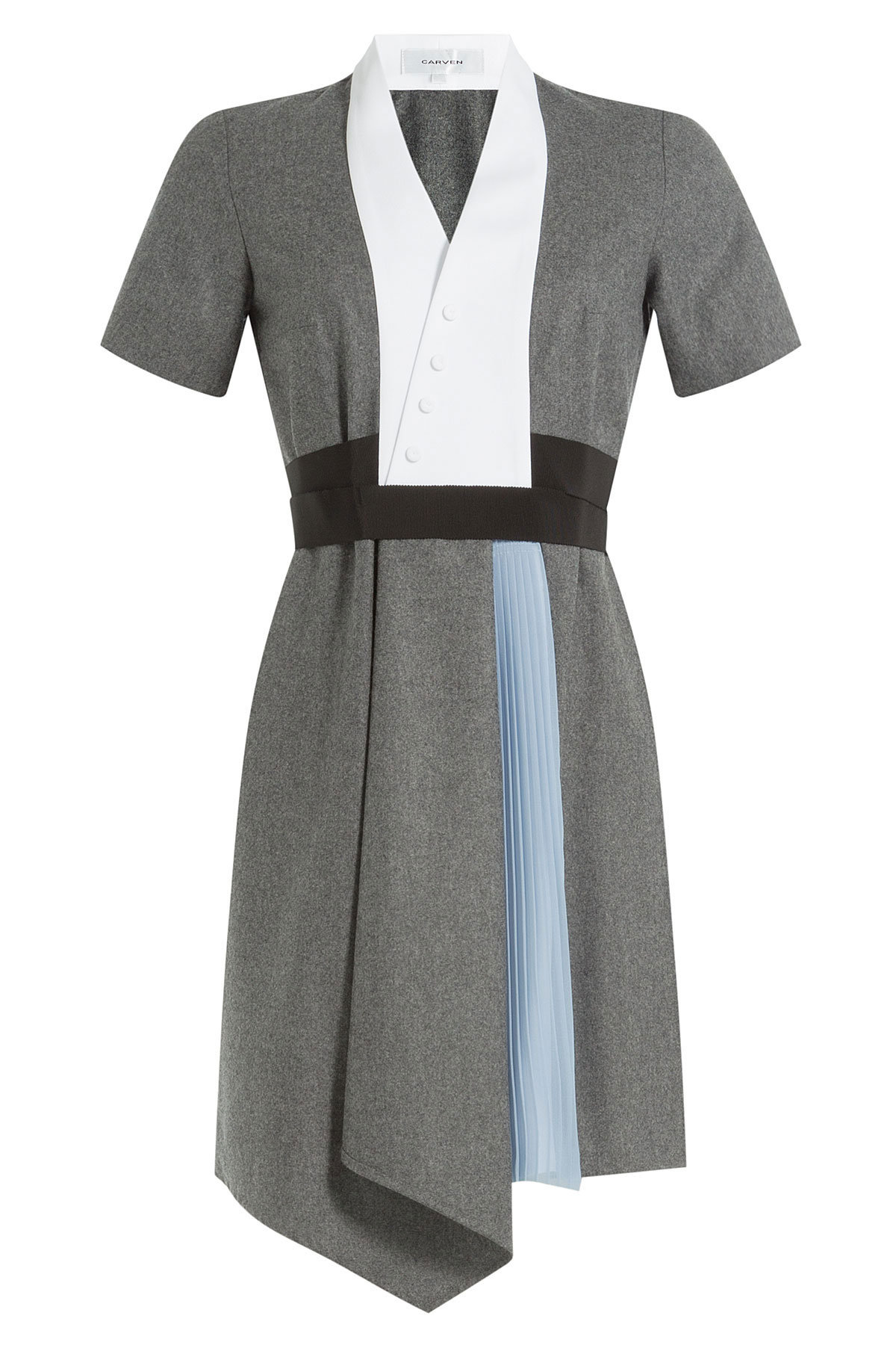 Carven - Wool Dress with Pleated Insert