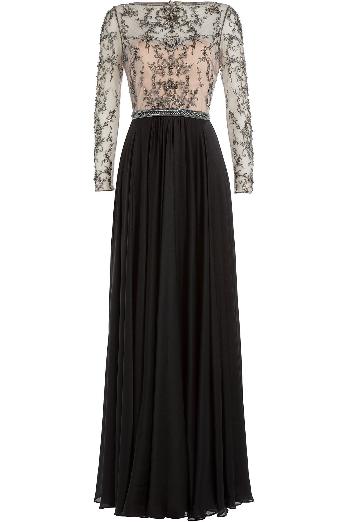 Catherine Deane - Embellished Silk Floor Length Gown