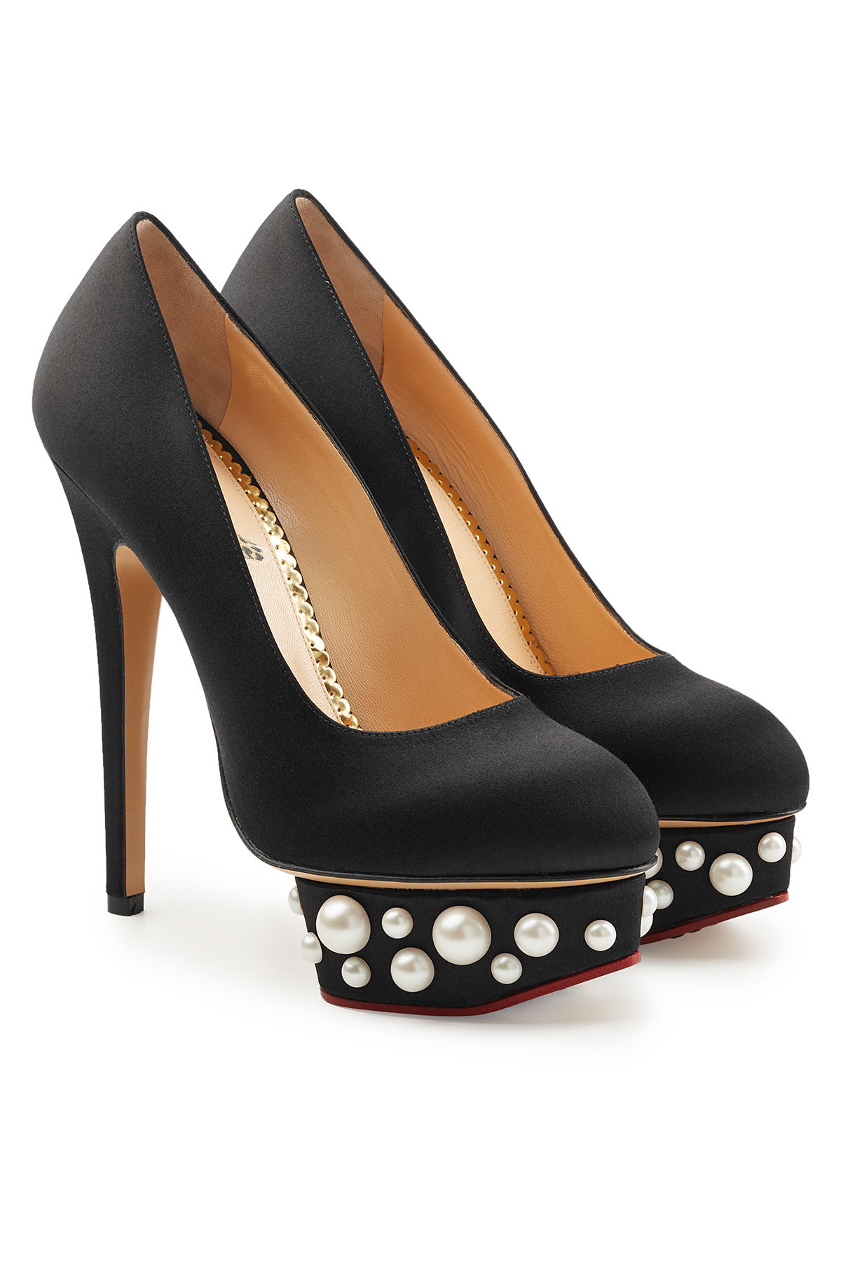 Dolly Pearl Signature Island Platform Pumps by Charlotte Olympia