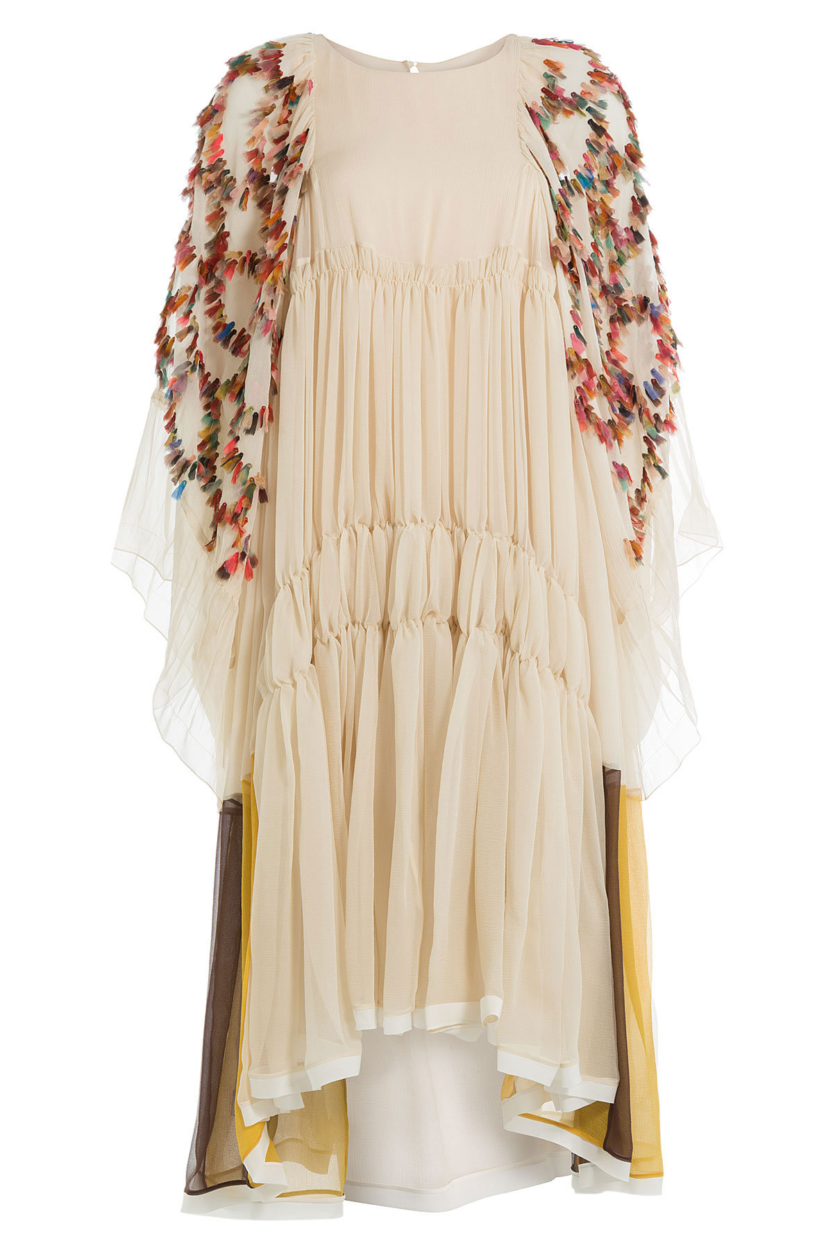Chloe - Chiffon Dress with Multicolored Details