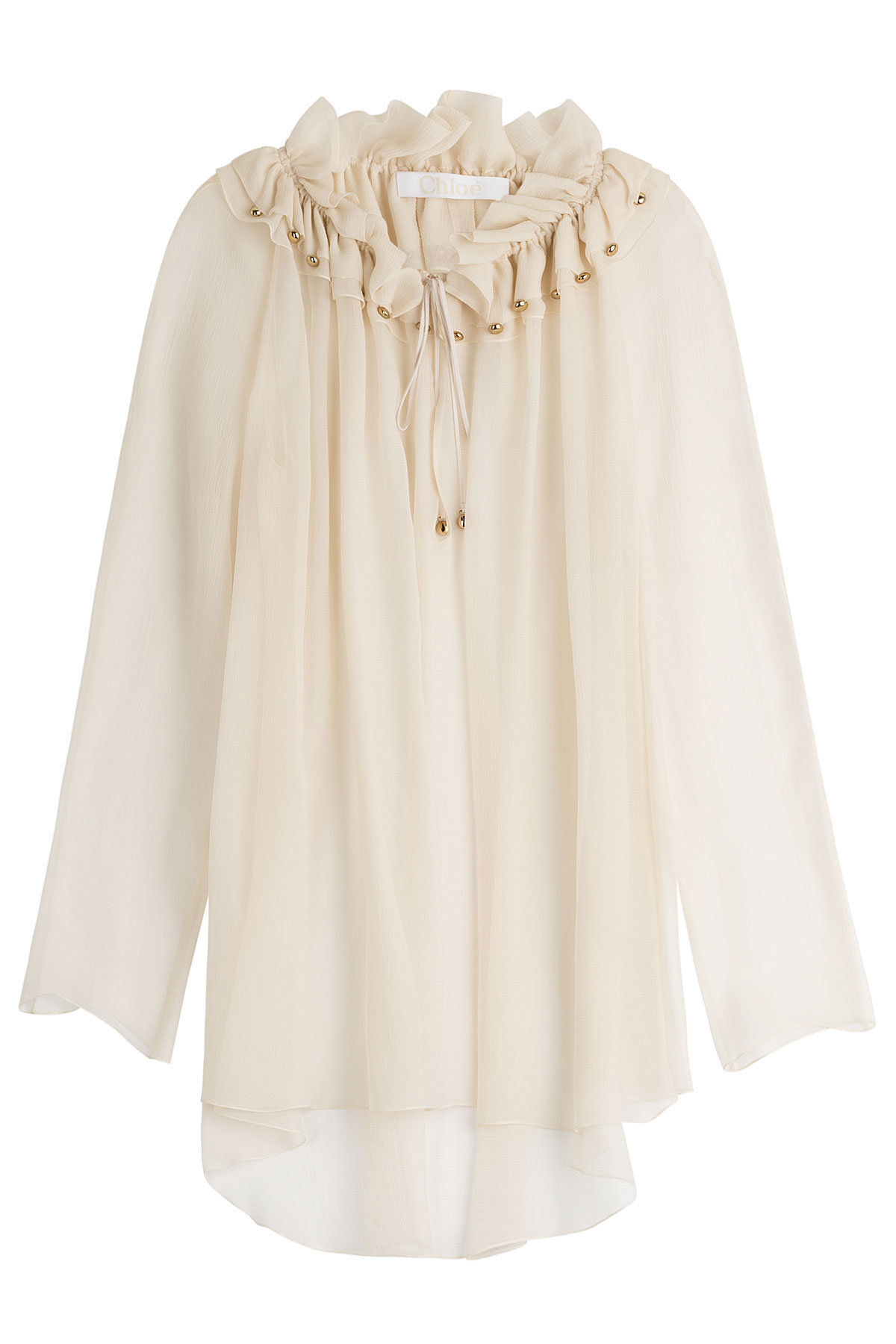 Gathered Neck Silk Top by Chloe