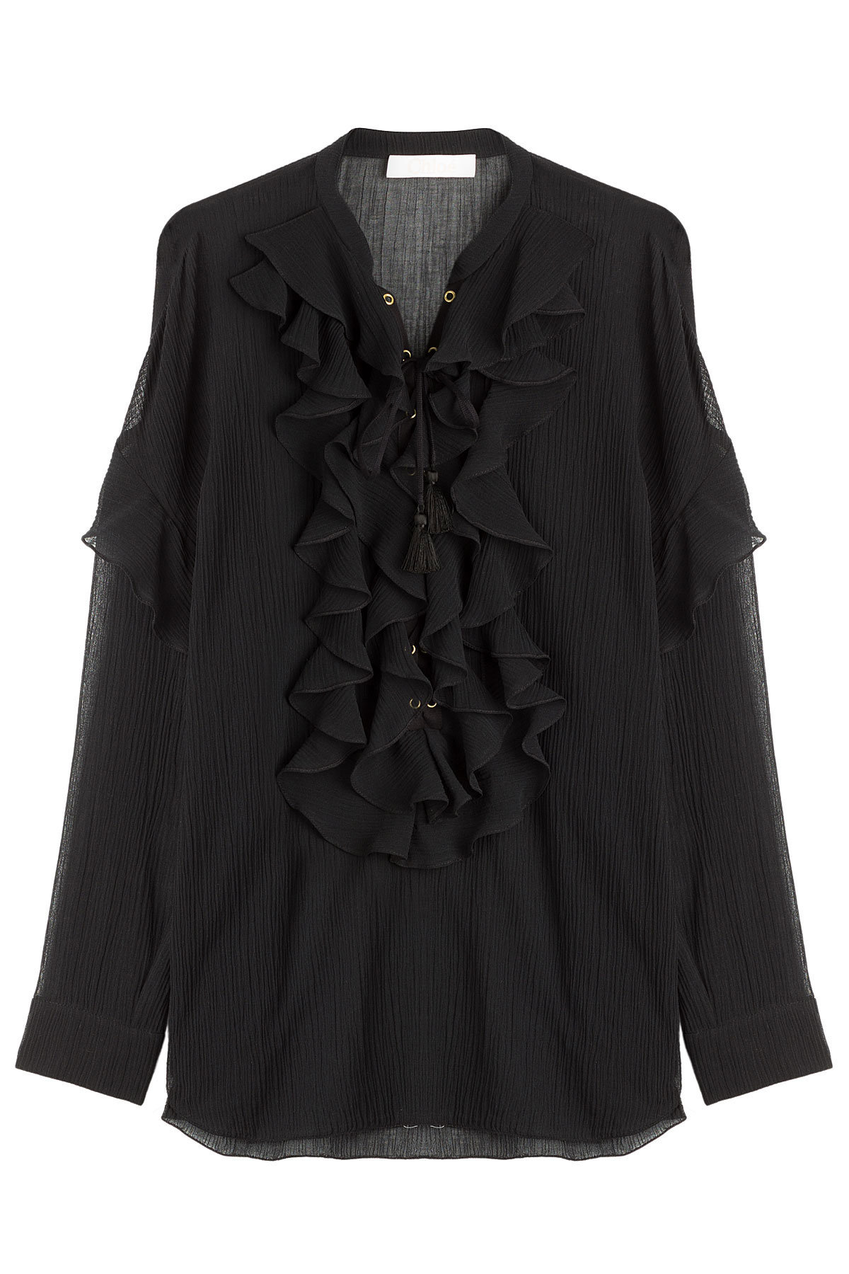 Ruffled Front Cotton Blouse by Chloe