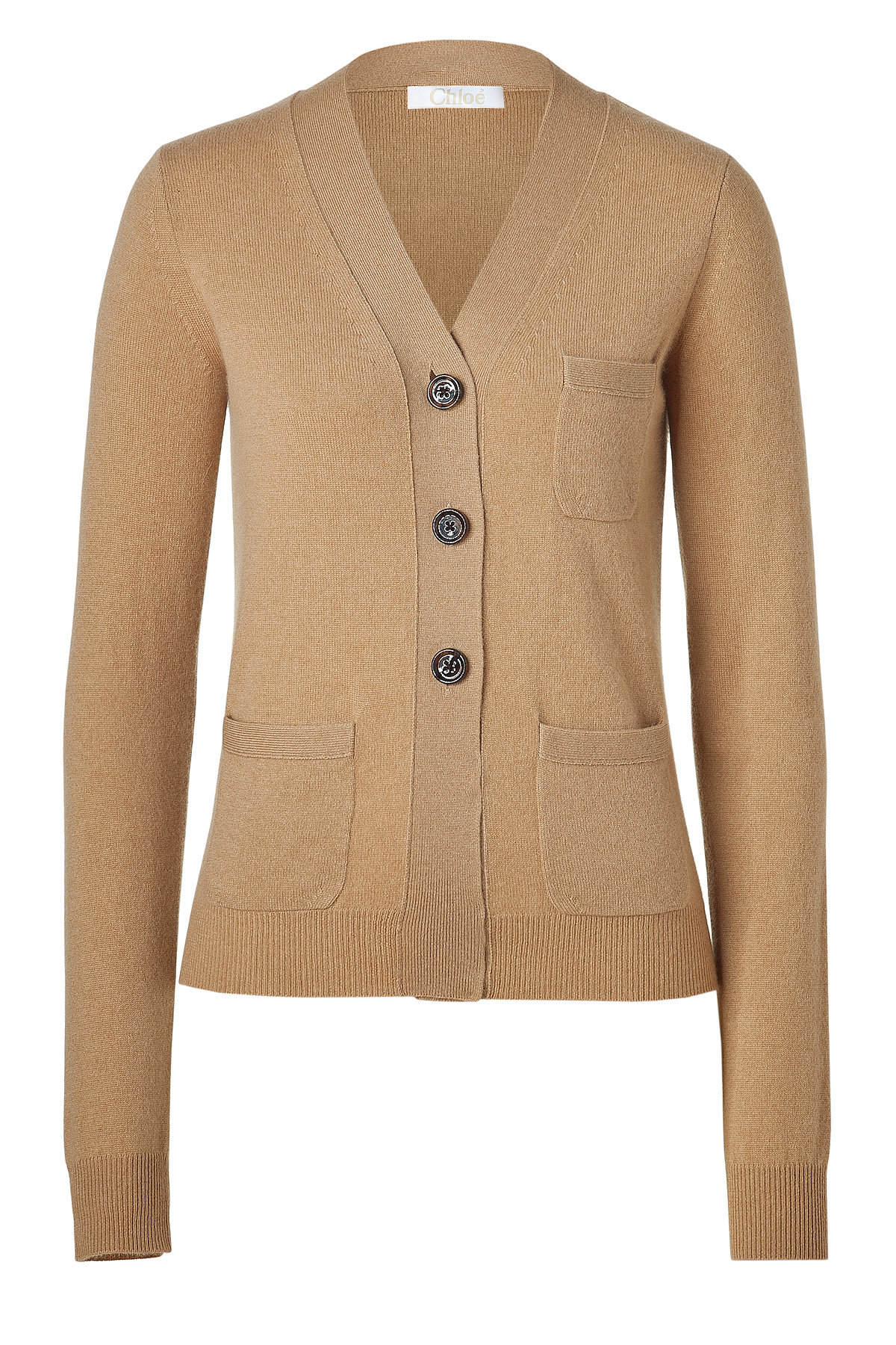 Sandalwood Cashmere V-neck Cardigan by Chloe