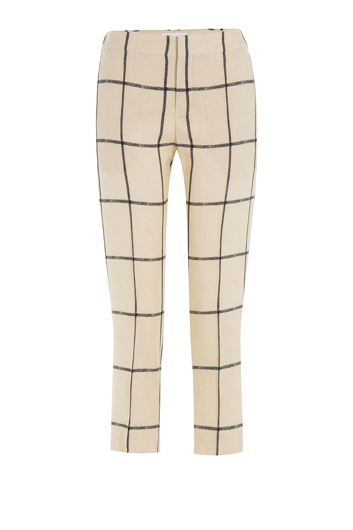 Windowpane Silk Blend Pants by Chloe