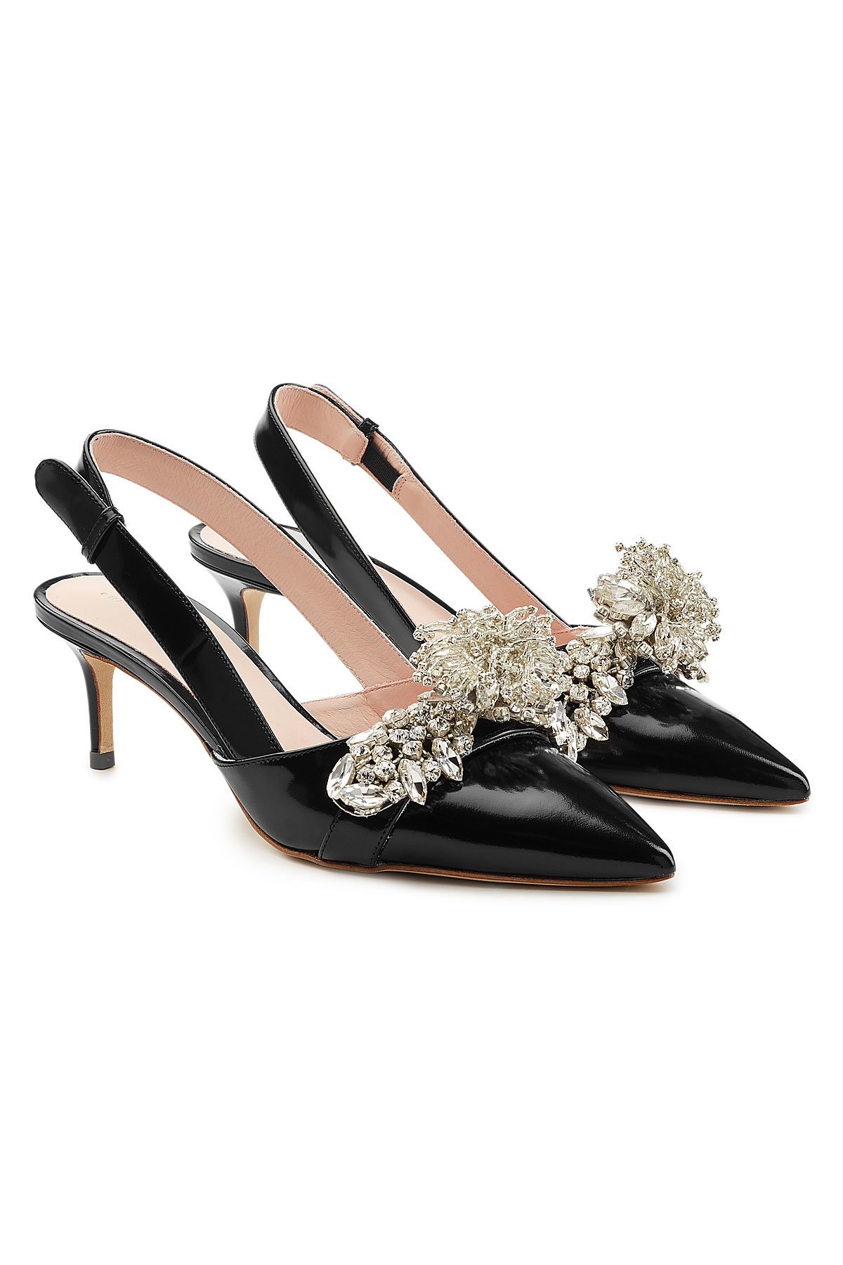 Christopher Kane - Embellished Patent Leather Slingback Pumps