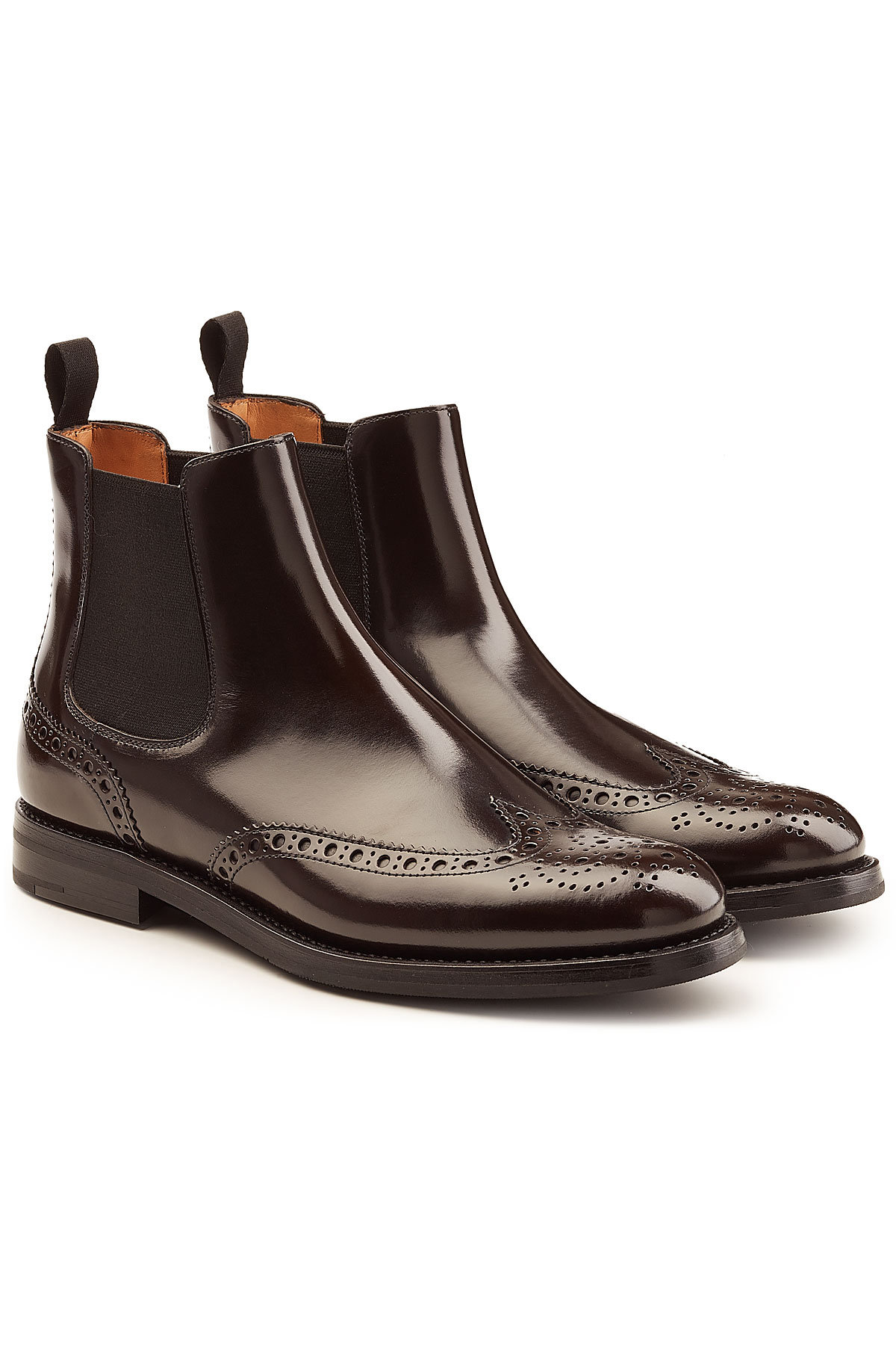Patent Leather Brogue Ankle Boots by Church's