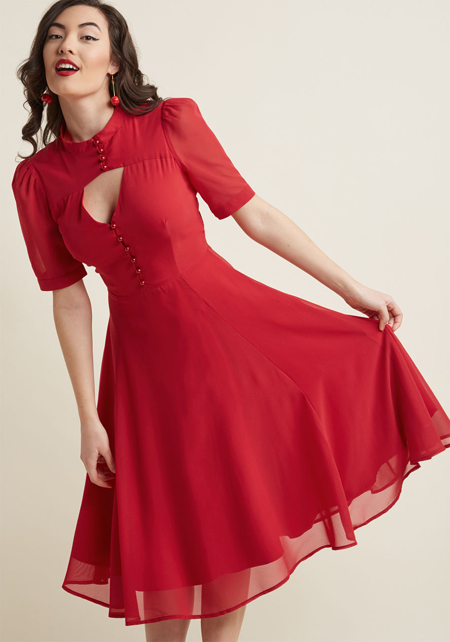 Collectif Portrait of Panache Midi Dress by Collectif