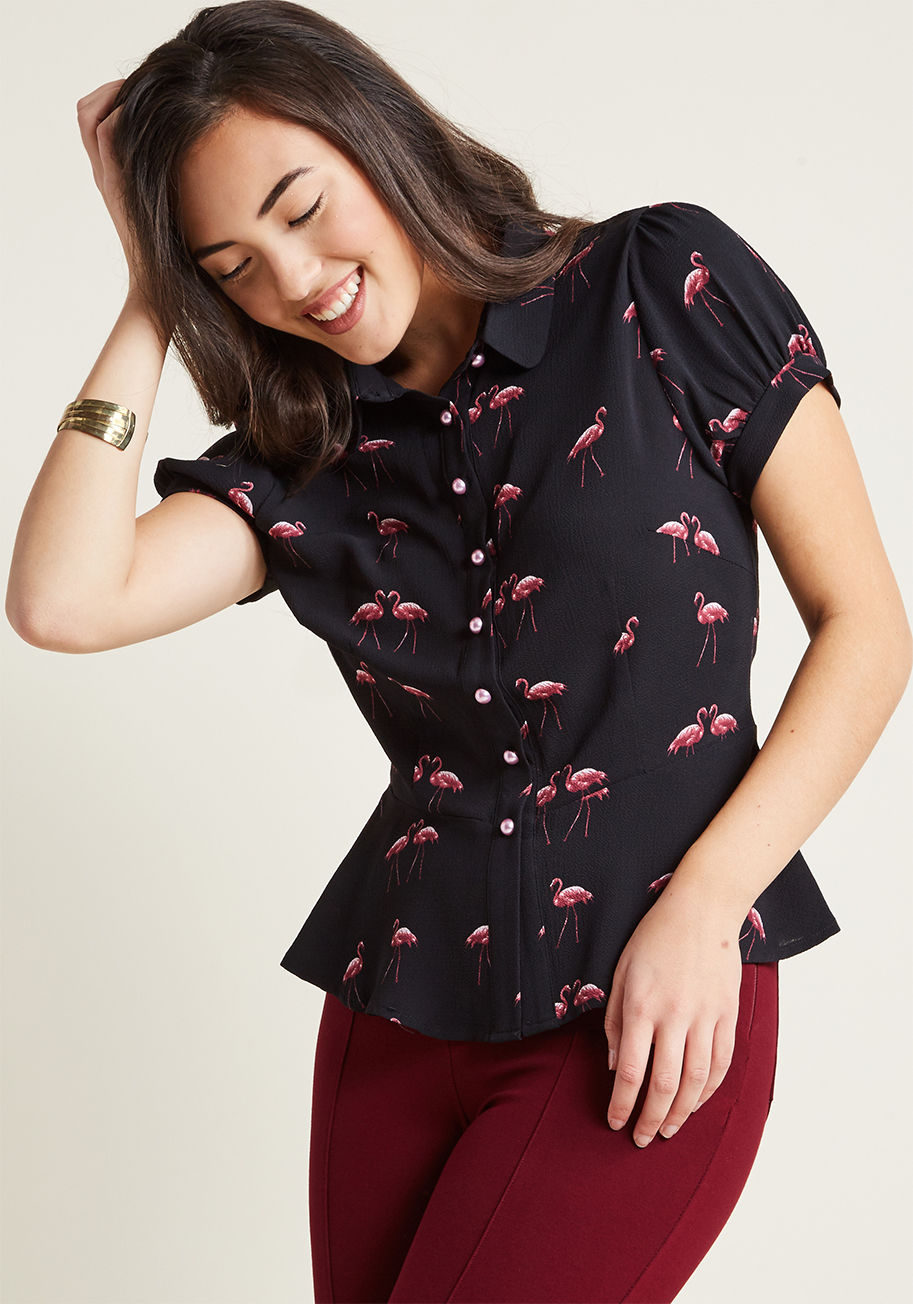 Collectif - Collectif Regularly Scheduled Sass Button-Up Top