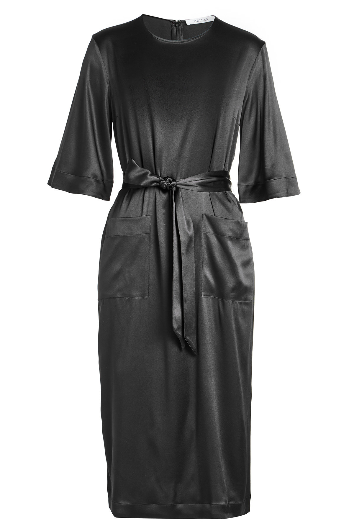 Deitas - Silk-Blend Dress with Belt Tie