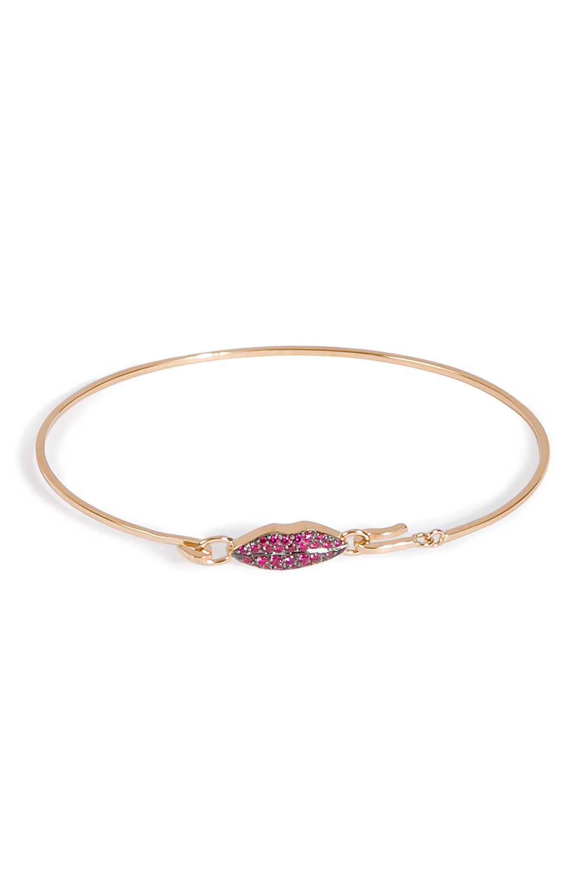 18kt Gold Bracelet with Ruby Lips by Delfina Delettrez
