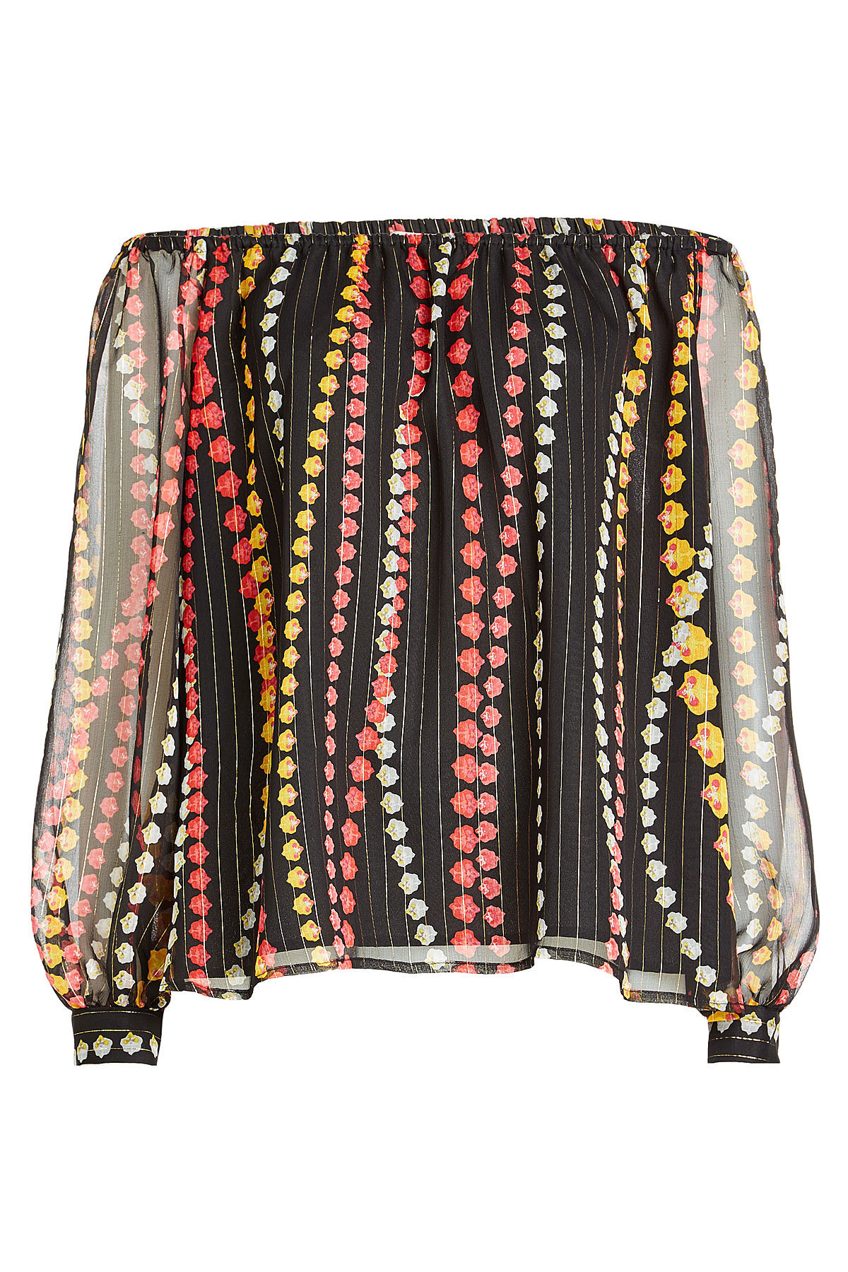Dhela - Printed Silk Bardot Blouse