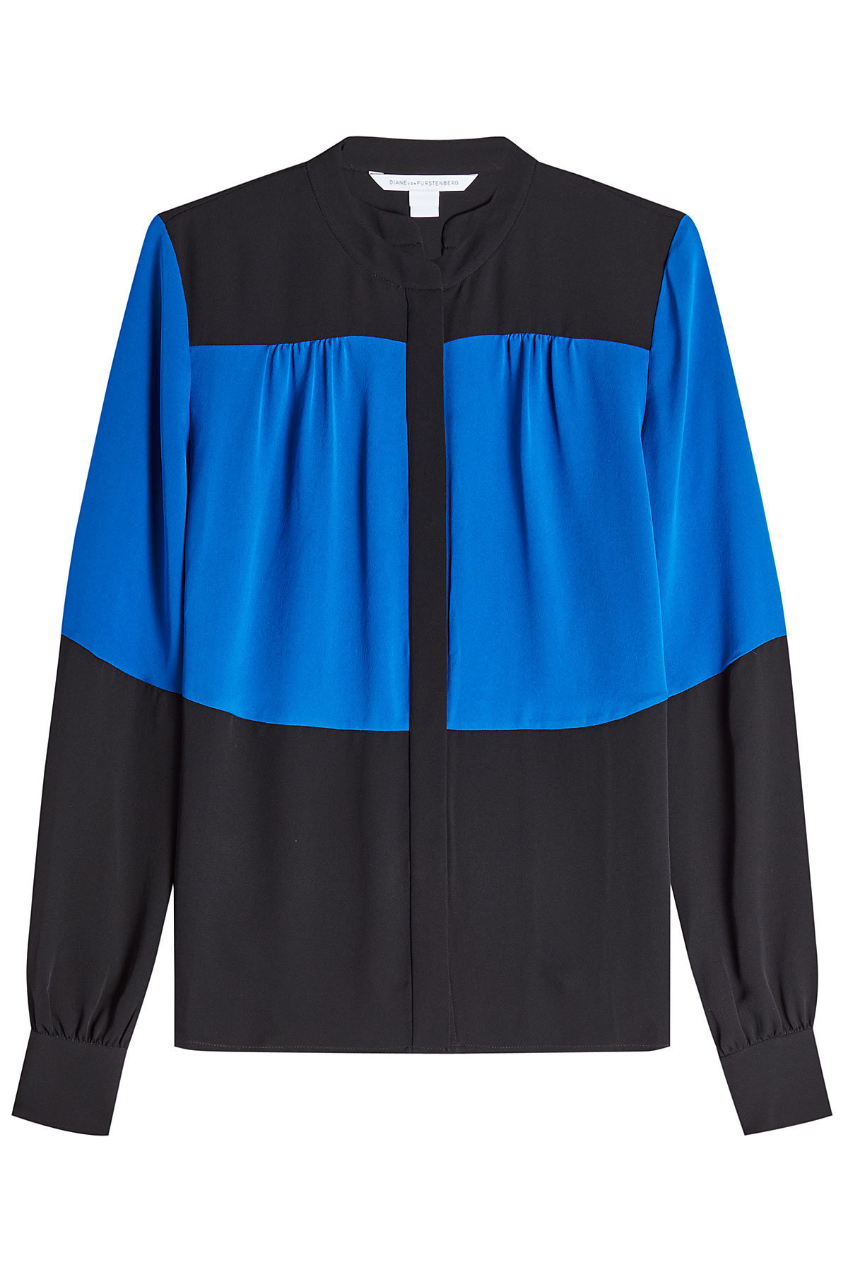 Diane von Furstenberg - Collar Block Silk Blouse