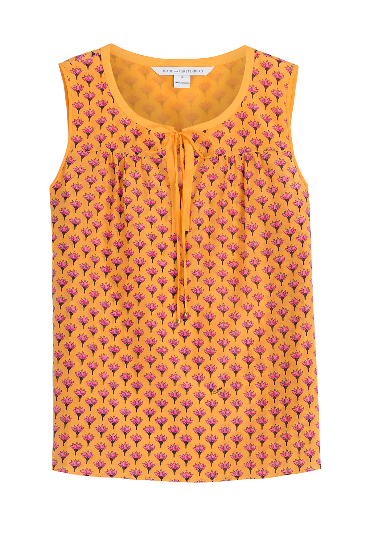 Diane von Furstenberg - Cotton-Silk Printed Sleeveless Top
