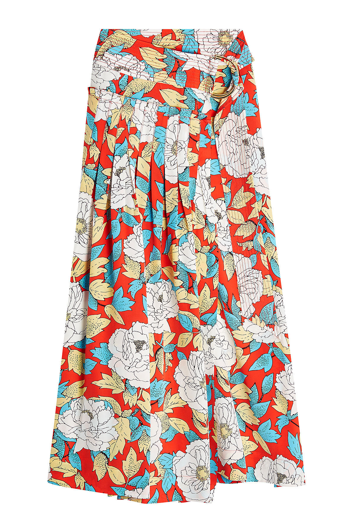 Diane von Furstenberg - D Ring Printed Silk Midi Skirt